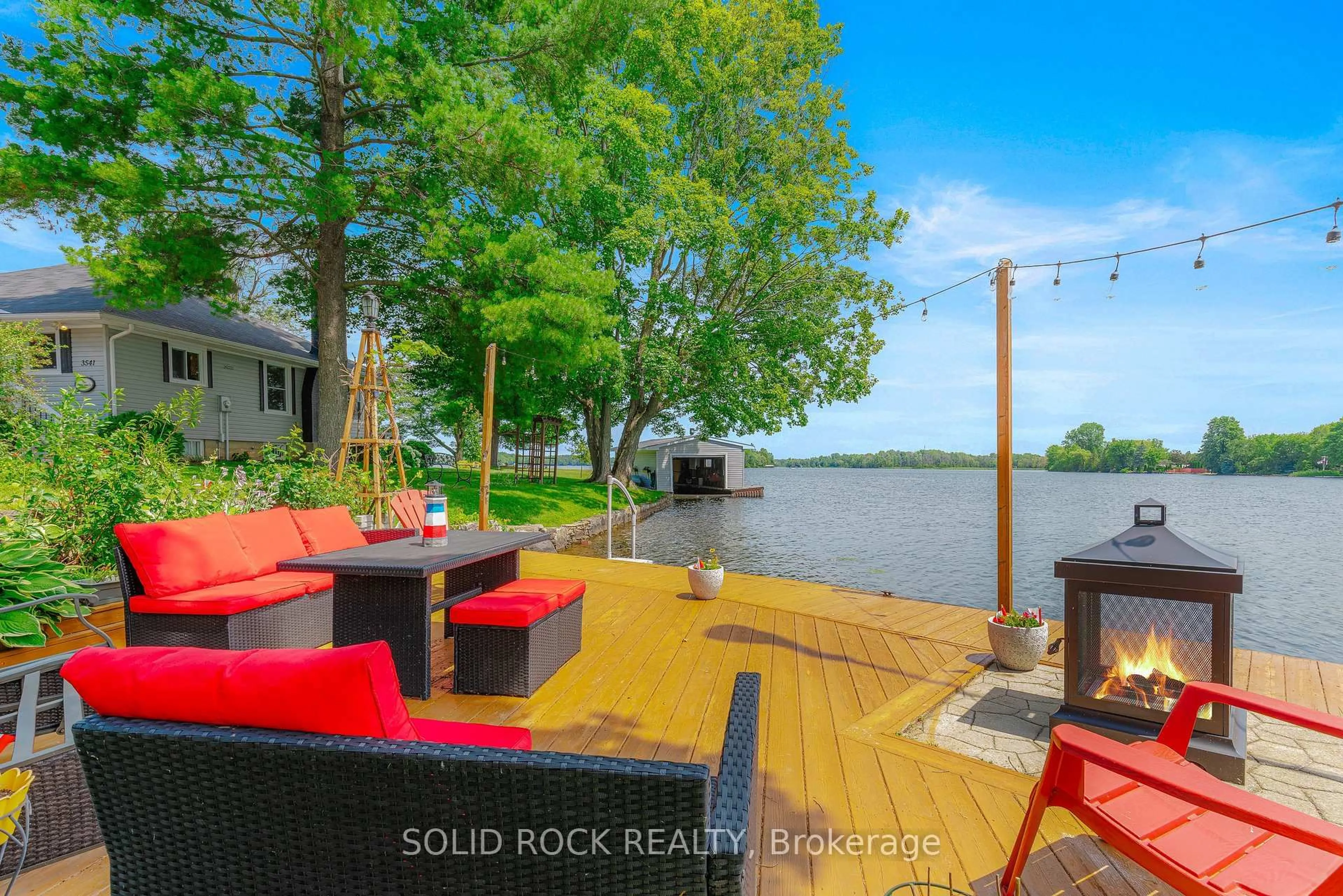 Patio, water/lake/river/ocean view for 3539 R35 Rte, Rideau Lakes Ontario K0G 1V0