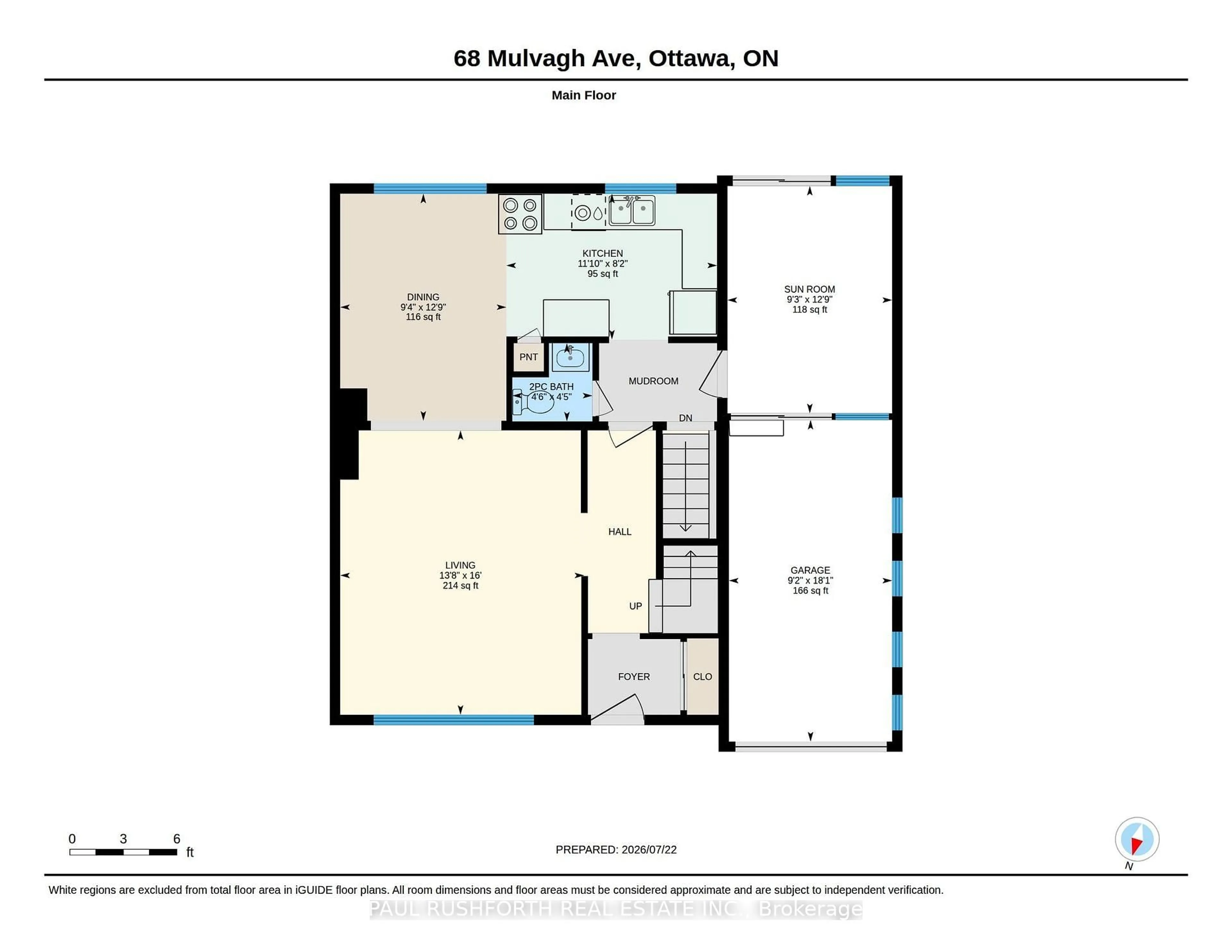 Floor plan for 68 Mulvagh Ave, Ottawa Ontario K2E 6M6