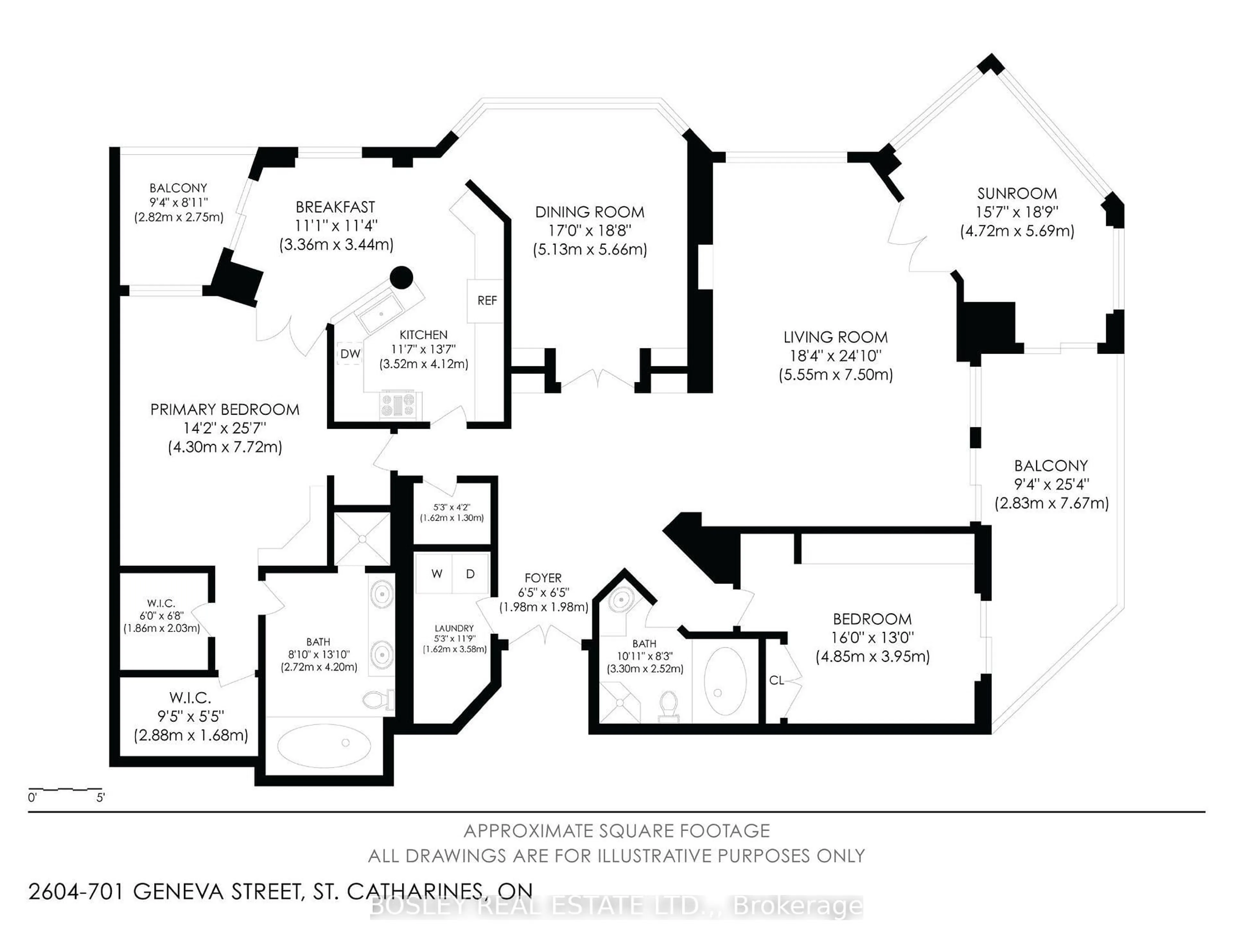 Floor plan for 701 GENEVA St #2604, St. Catharines Ontario L2N 7H9