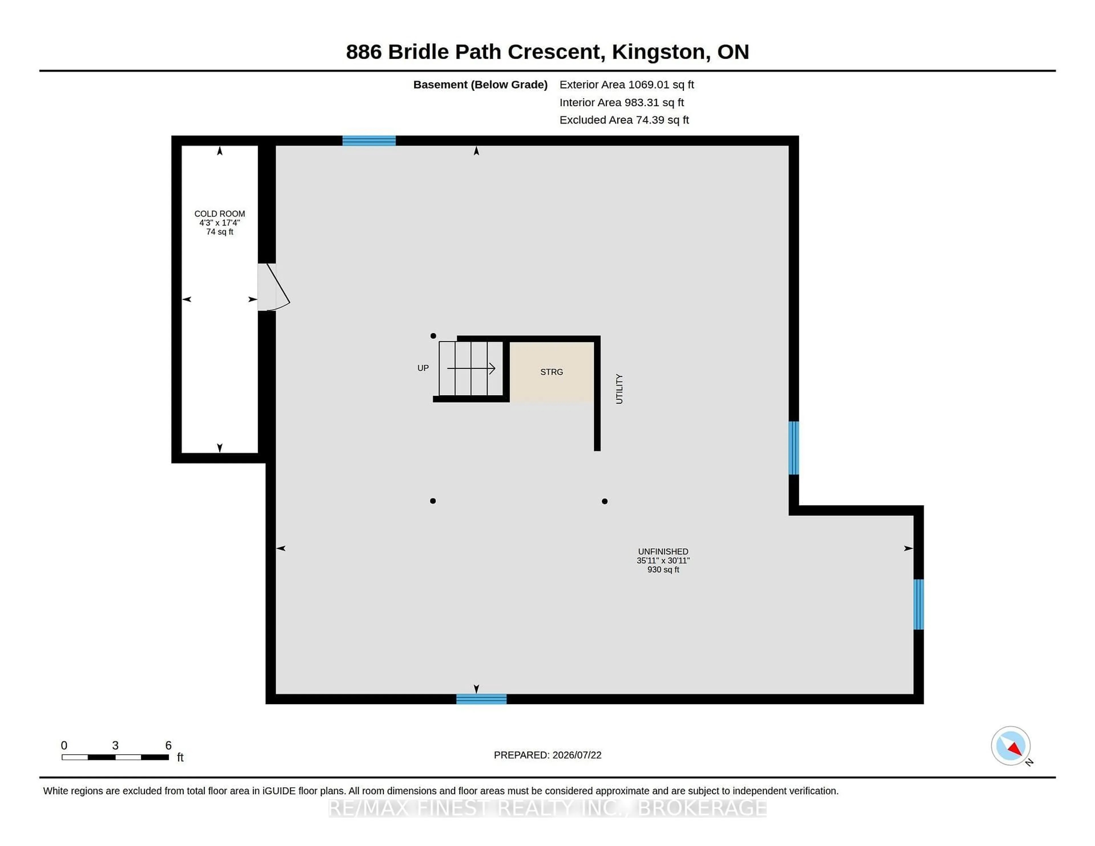 Floor plan for 886 Bridle Path Cres, Kingston Ontario K7P 1P7