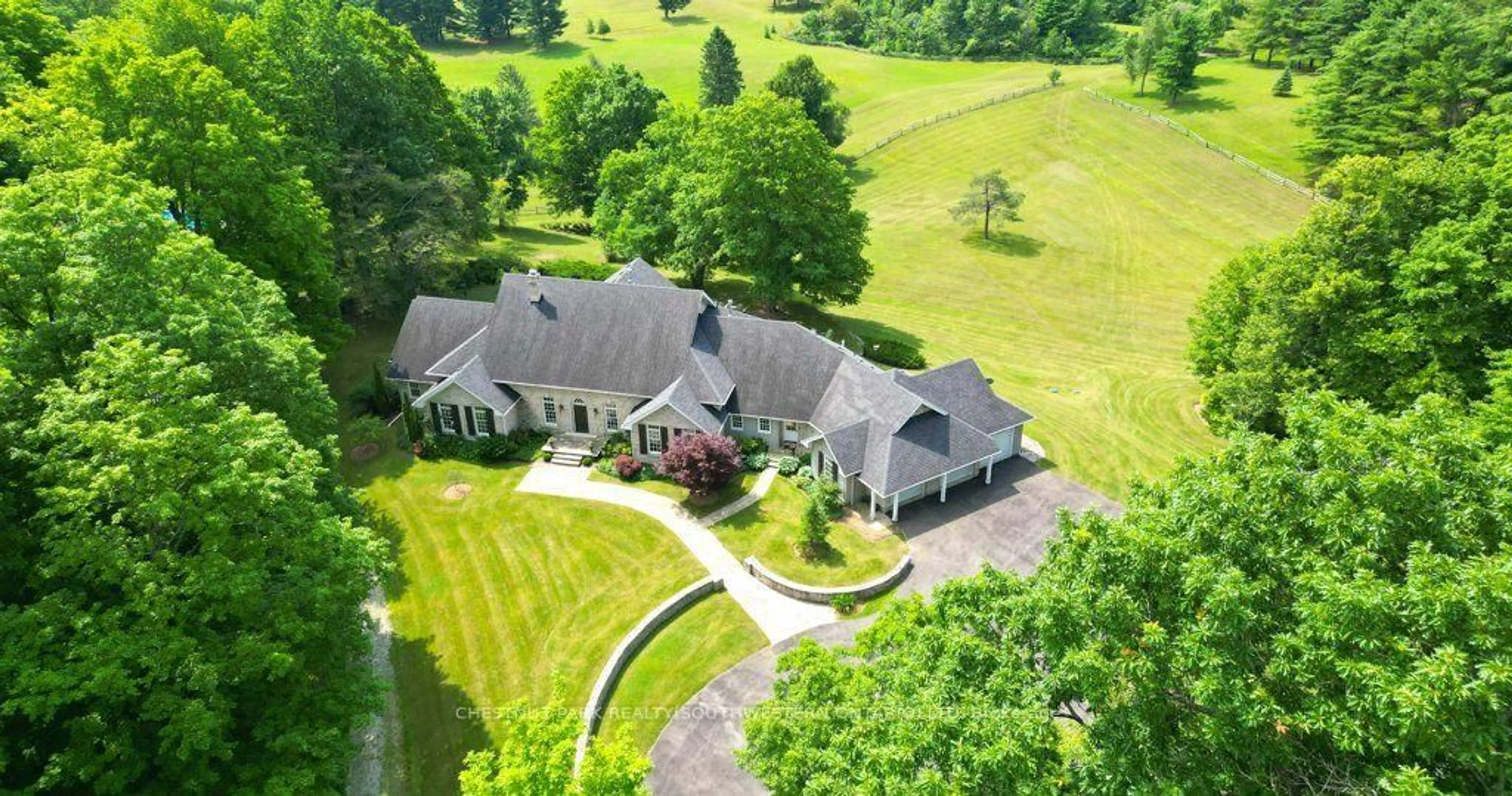 A pic from outside/outdoor area/front of a property/back of a property/a pic from drone, mountain view for 7785 Wellington 34 Rd, Puslinch Ontario N0B 2J0