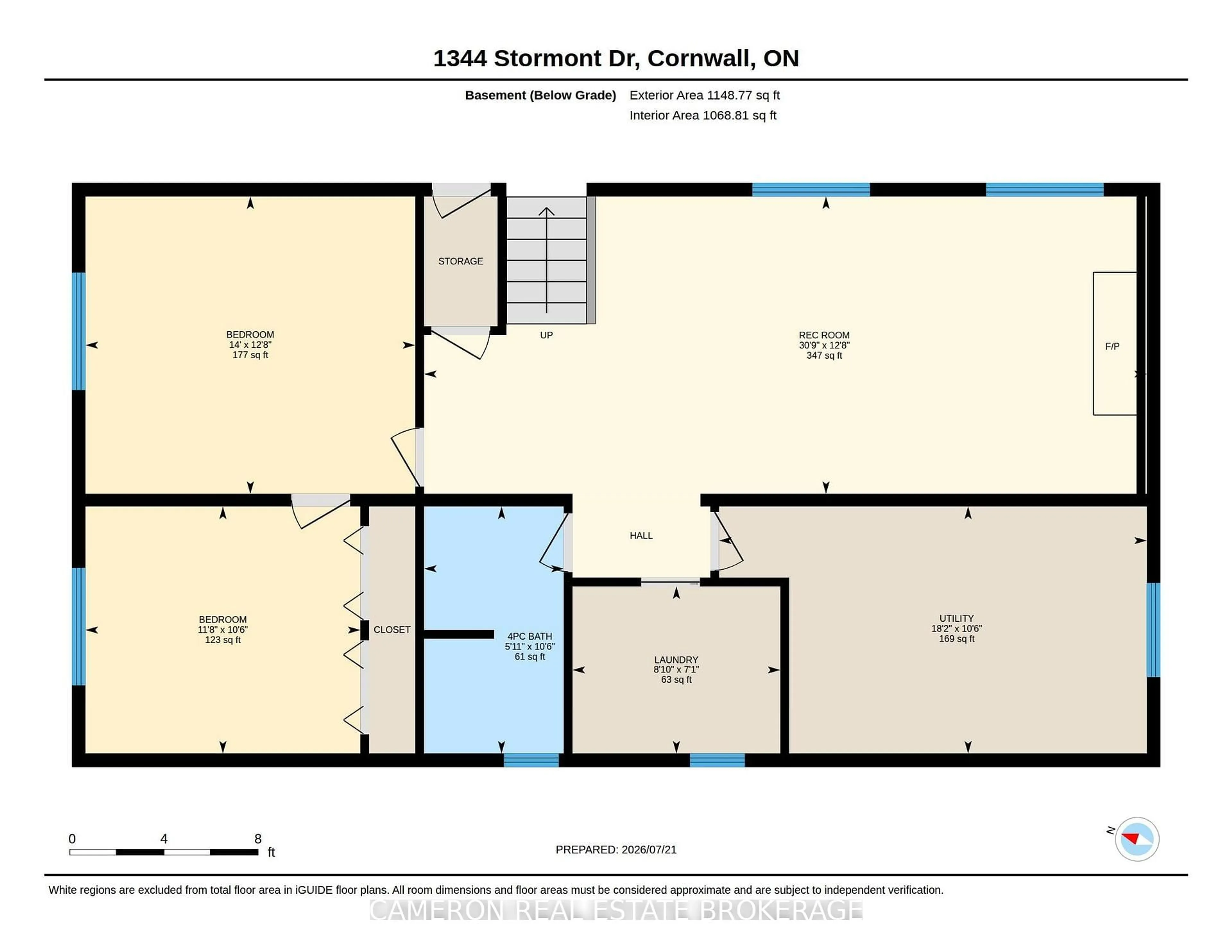 Floor plan for 1344 Stormont Dr, Cornwall Ontario K6H 6Y1