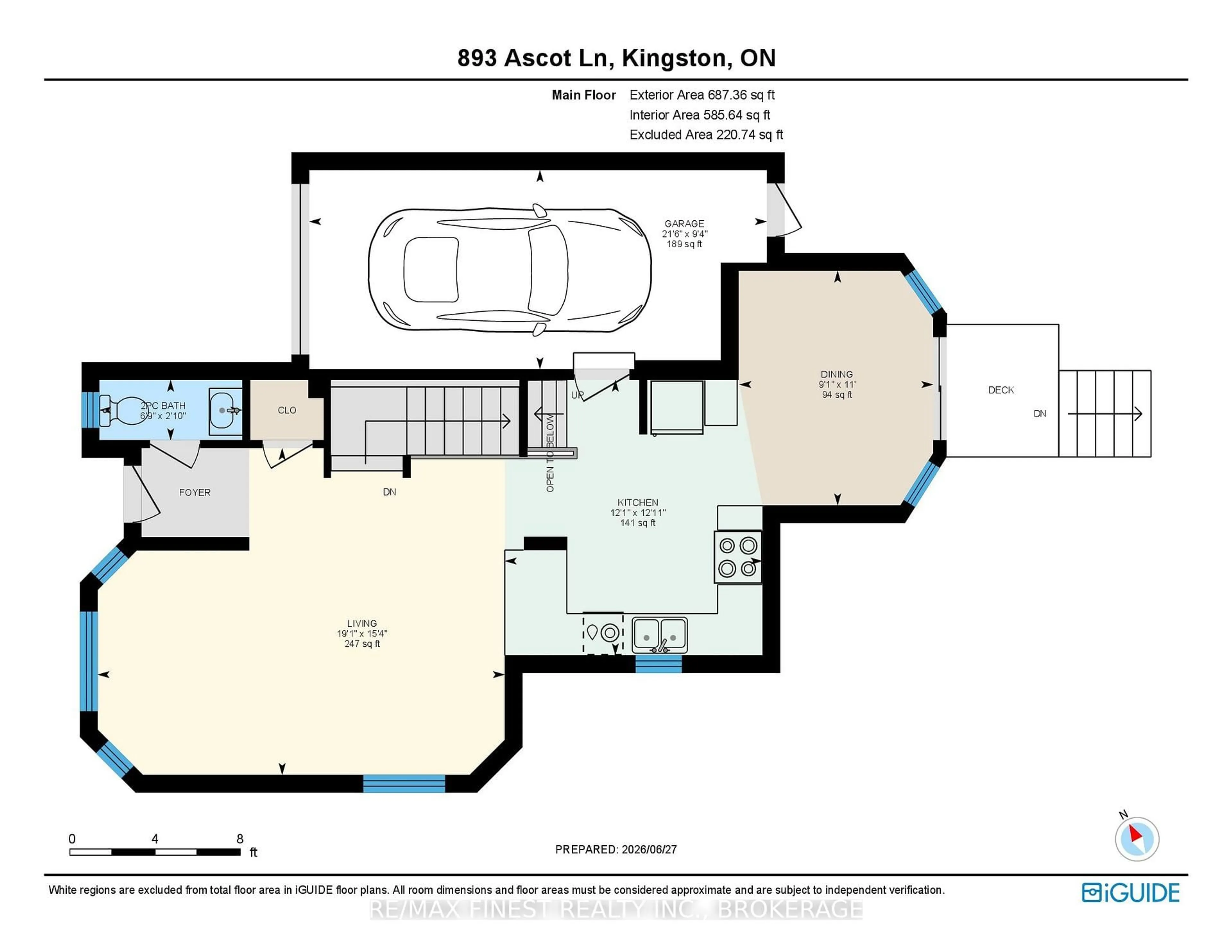 Floor plan for 893 Ascot Lane, Kingston Ontario K7K 0C8