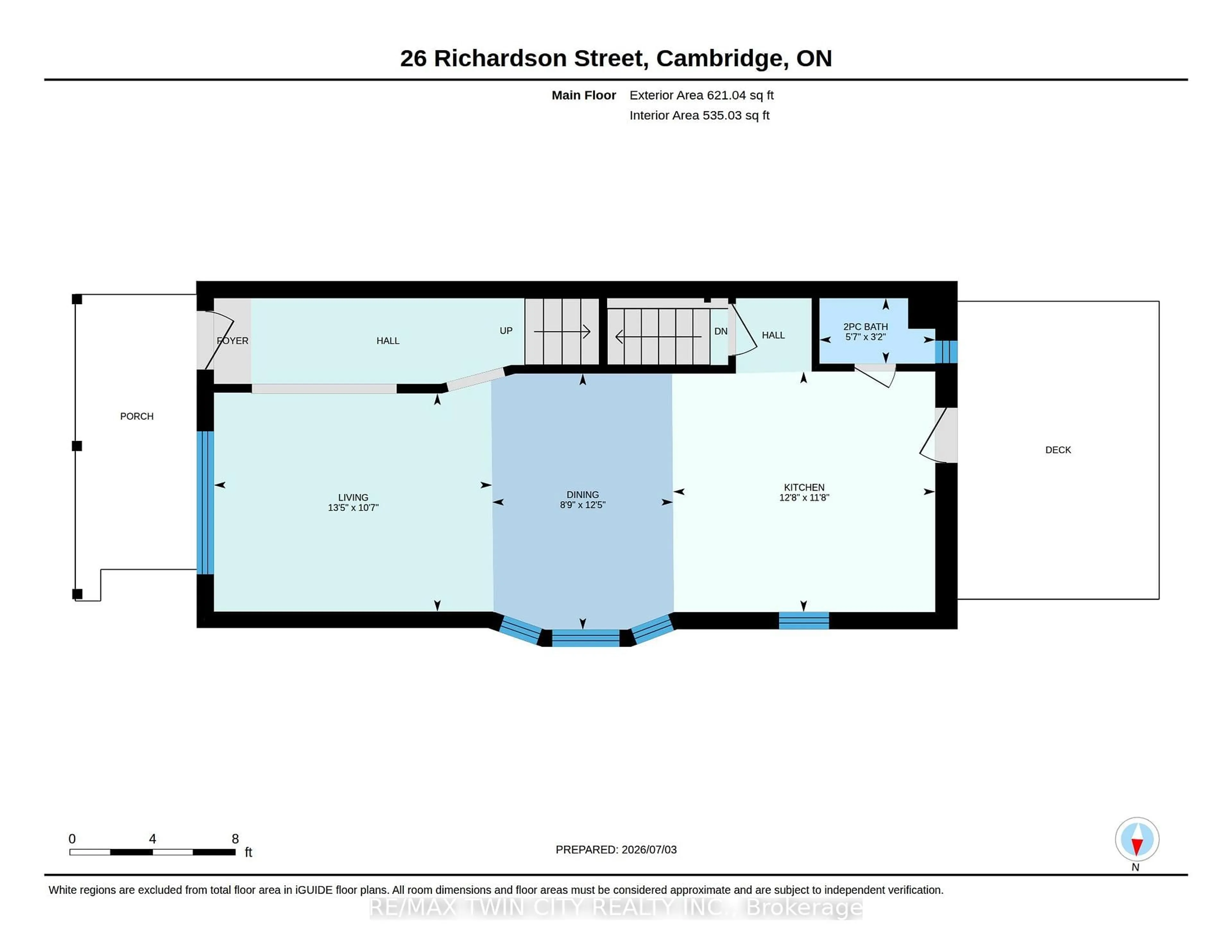 Floor plan for 26 Richardson St, Cambridge Ontario N1S 2P3