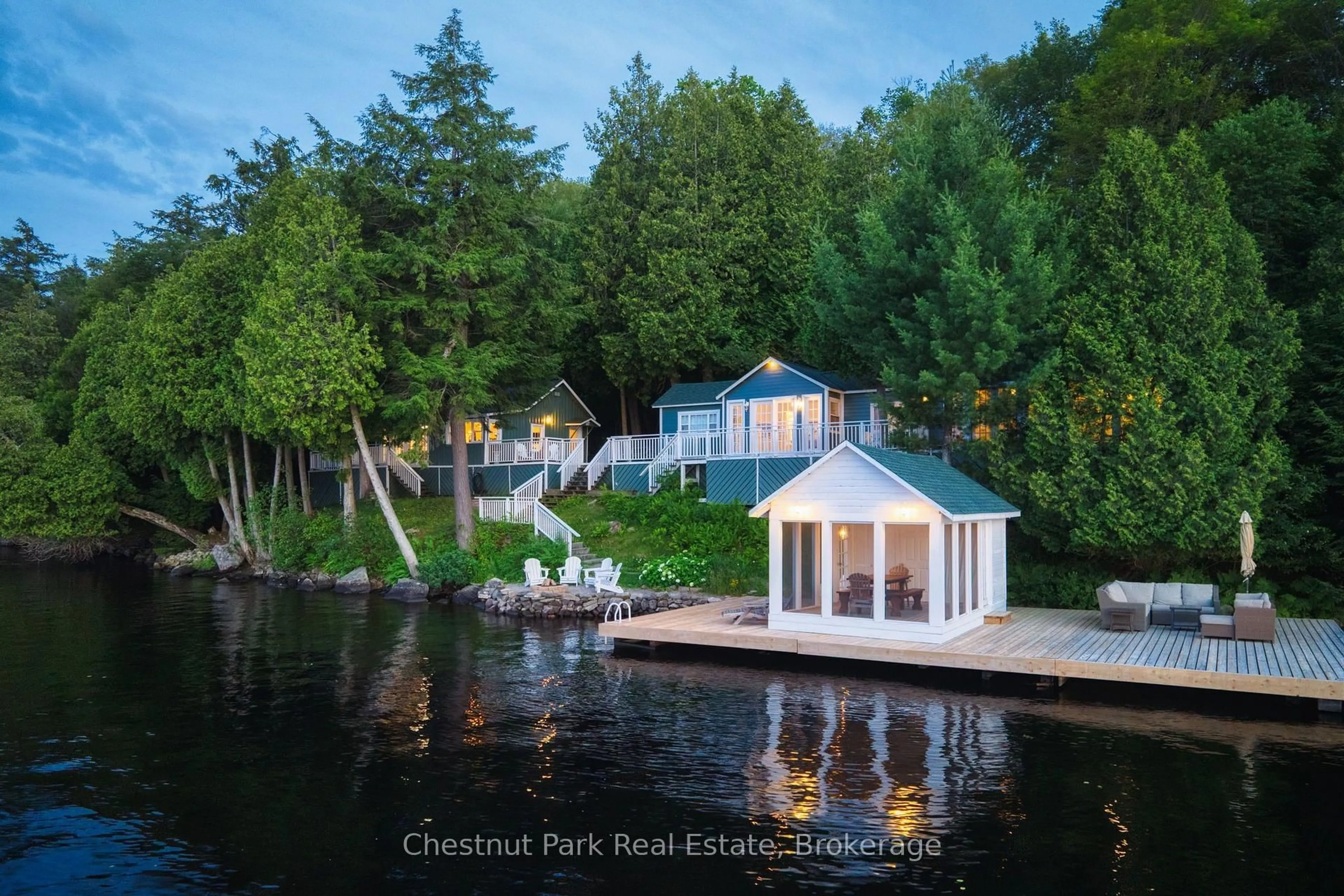 A pic from outside/outdoor area/front of a property/back of a property/a pic from drone, water/lake/river/ocean view for 81C Wind Rose Lane, Ryerson Ontario P0A 0A9