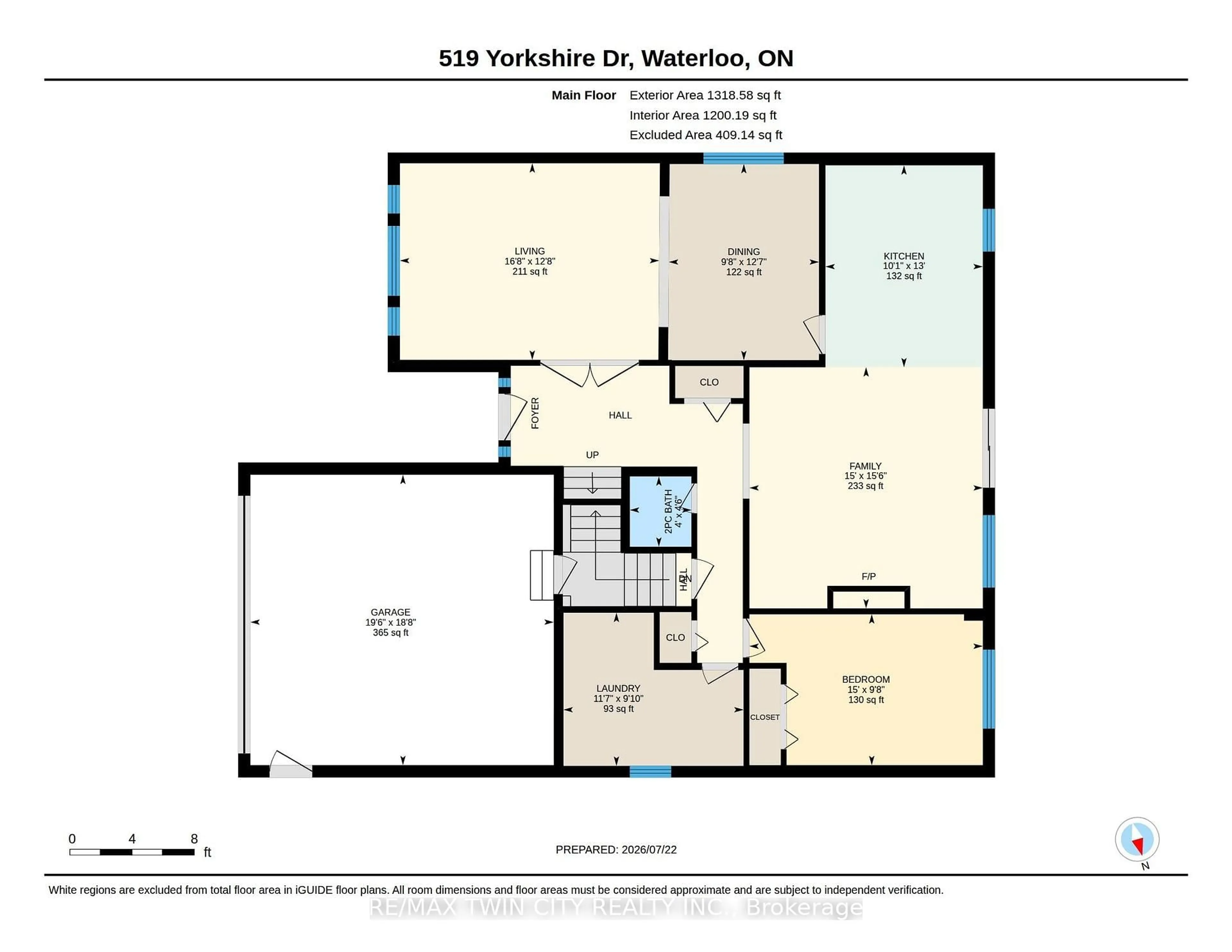 Floor plan for 519 Yorkshire Dr, Waterloo Ontario N2T 2V1