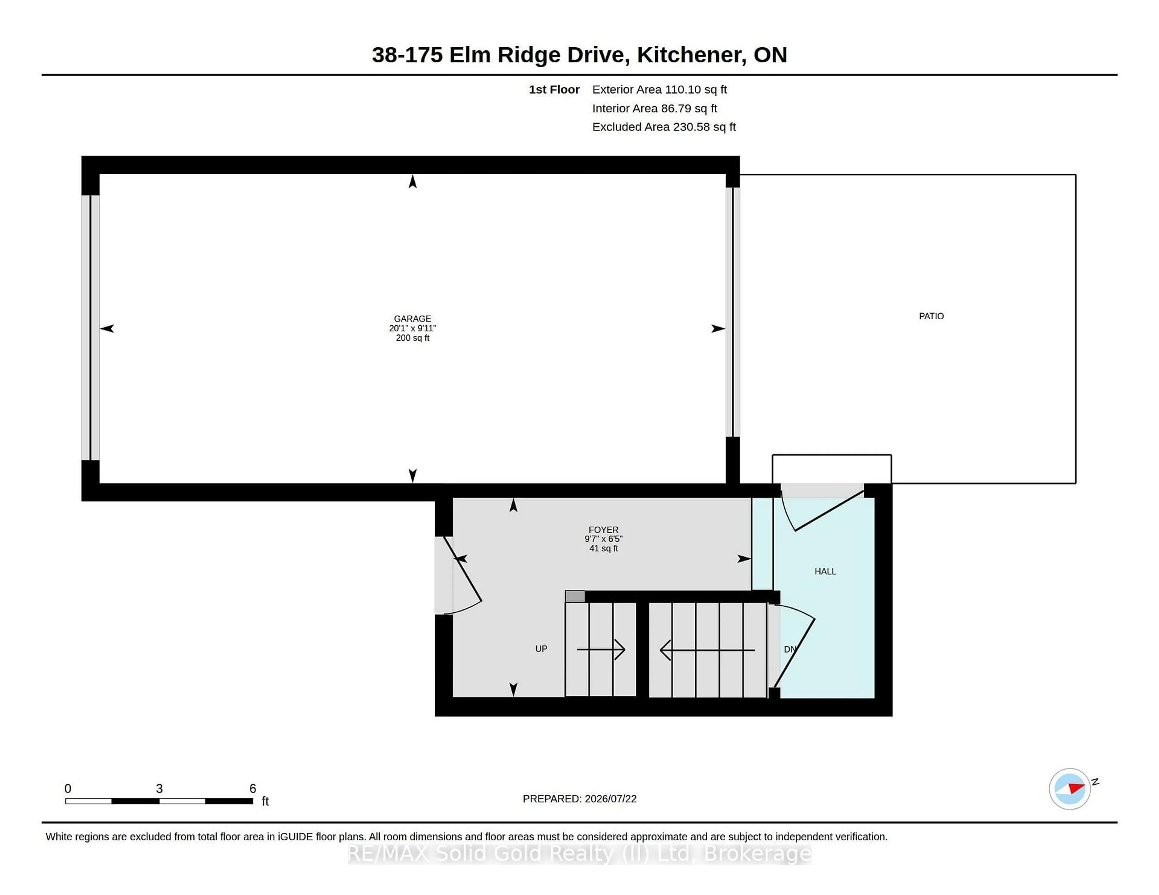 Floor plan for 175 Elm Ridge Dr #38, Kitchener Ontario N2N 1L7
