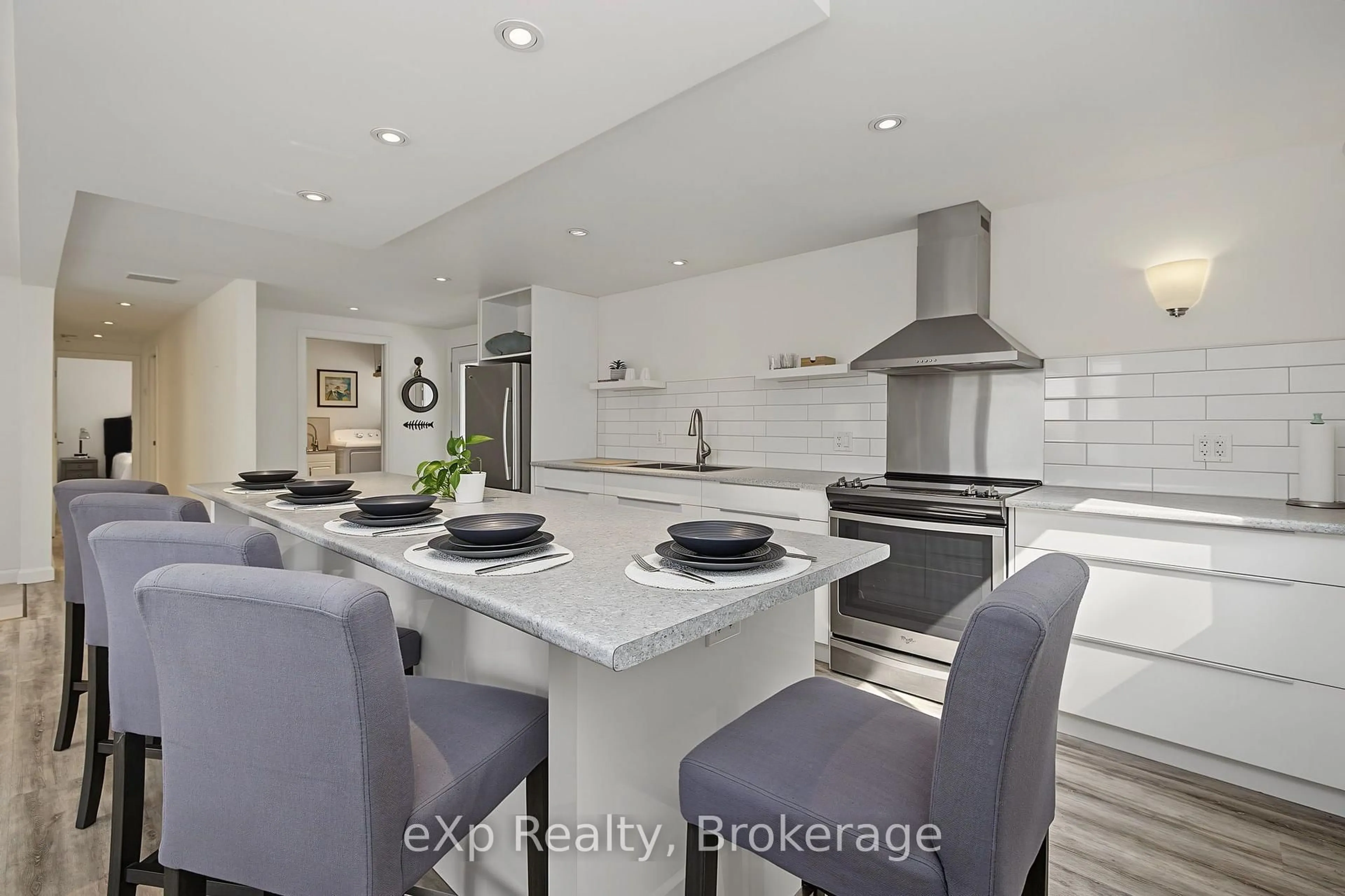 Contemporary kitchen, ceramic/tile floor for 3 Bayview Dr, Carling Ontario P0G 1G0