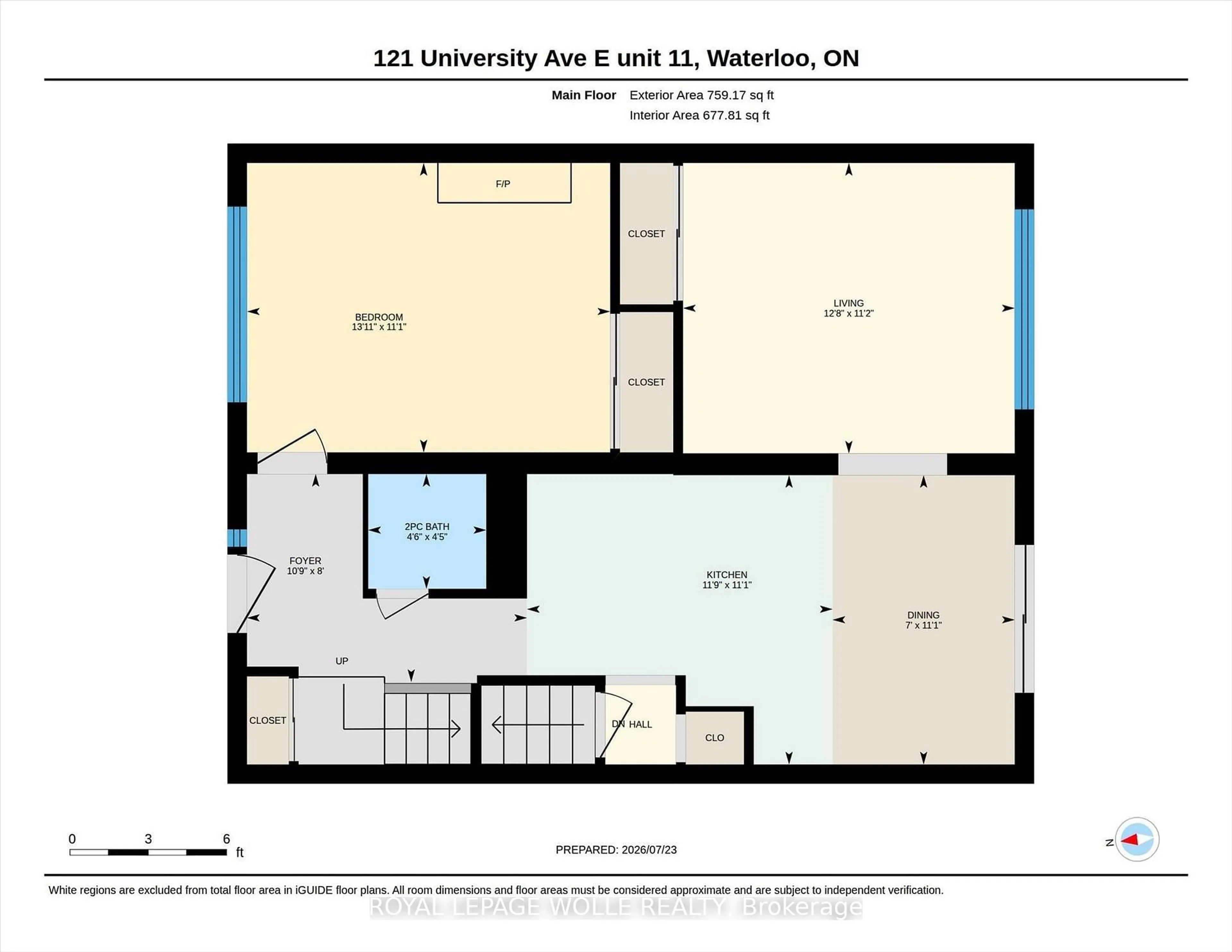 Floor plan for 121 University Ave #11, Waterloo Ontario N2J 4J1