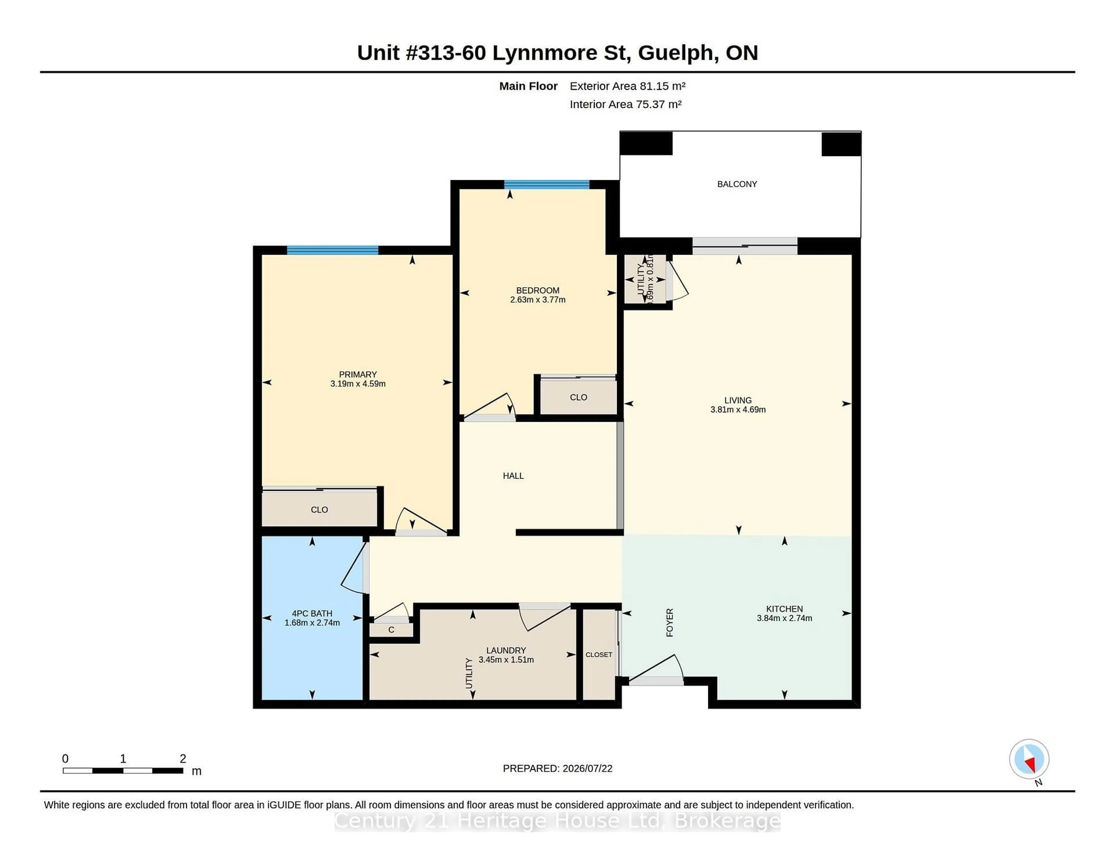 Floor plan for 60 Lynnmore St #313, Guelph Ontario N1L 0J8