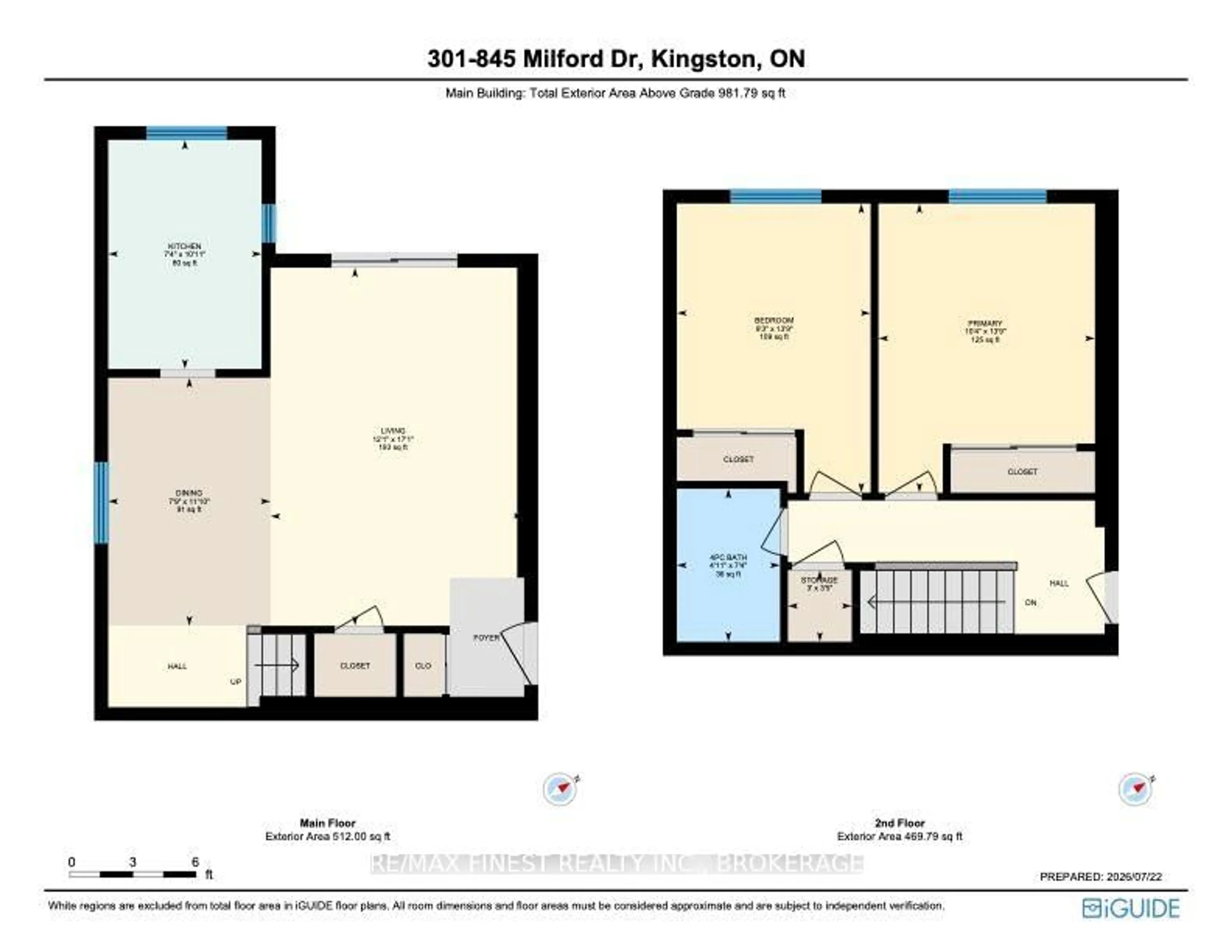 Floor plan for 845 Milford Dr #301, Kingston Ontario K7P 1A7