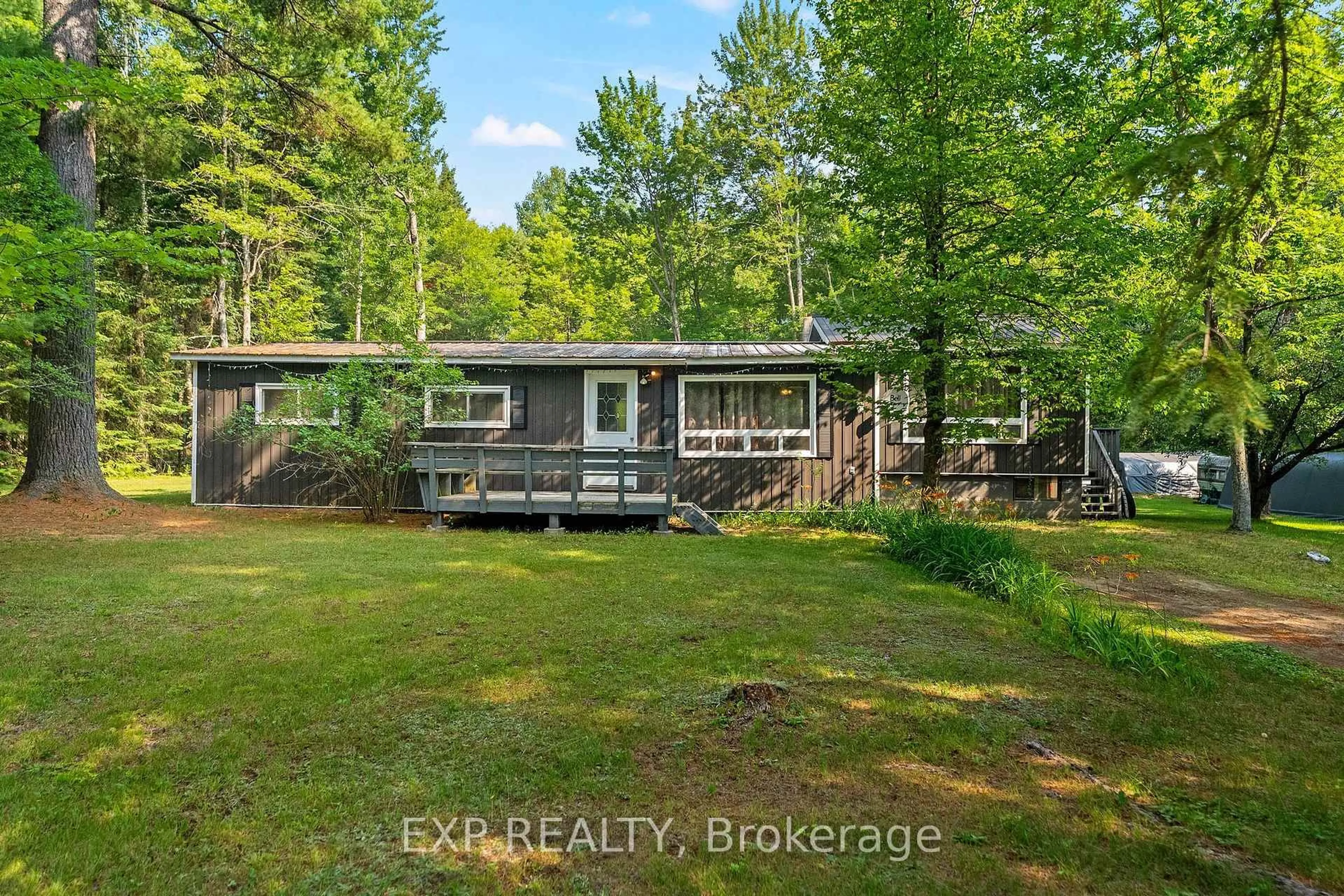 A pic from outside/outdoor area/front of a property/back of a property/a pic from drone, water/lake/river/ocean view for 154 River Bend Dr, Palmer Rapids Ontario K0J 2E0