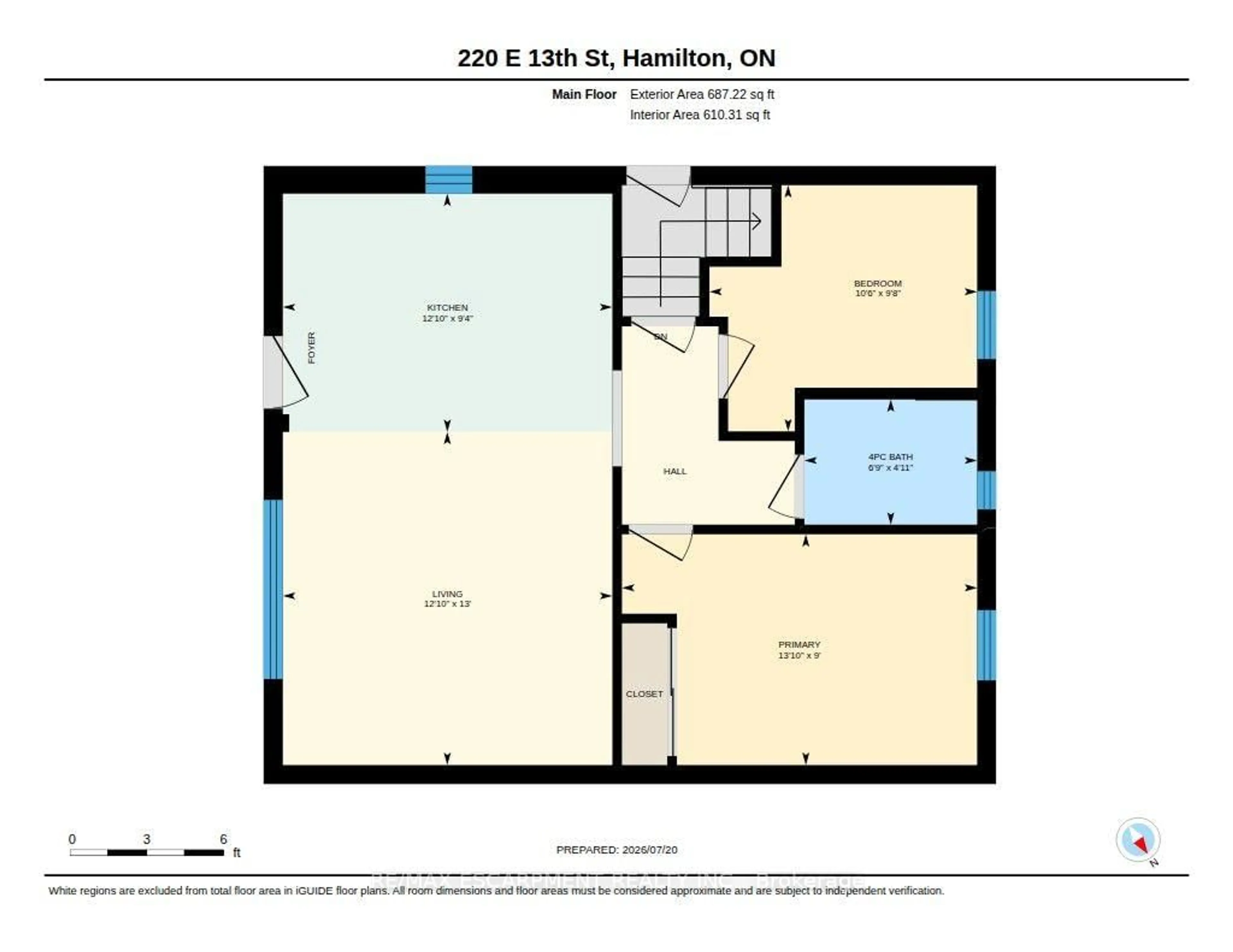 Floor plan for 220 EAST 13TH St, Hamilton Ontario L9A 3Z7