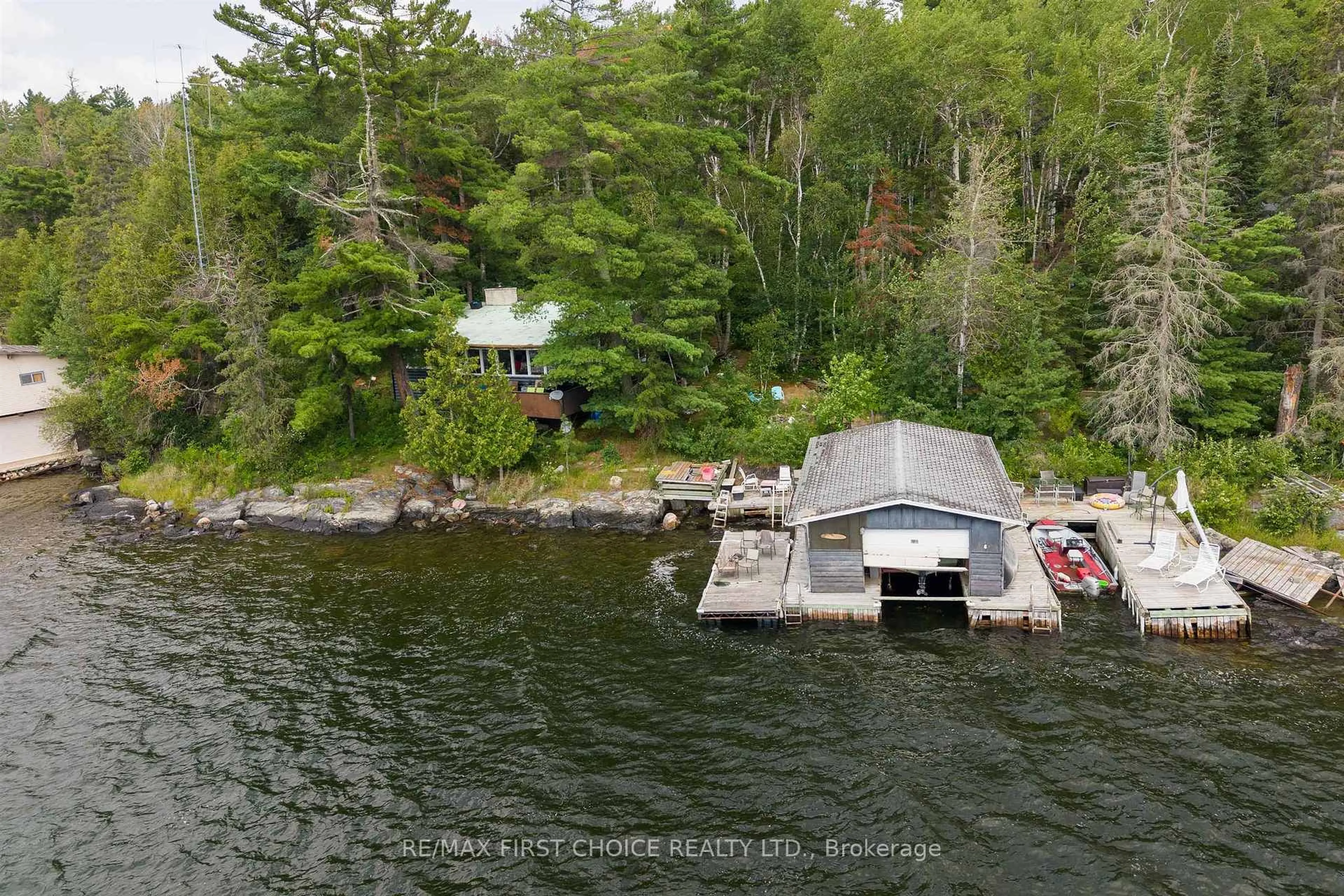 A pic from outside/outdoor area/front of a property/back of a property/a pic from drone, water/lake/river/ocean view for 5A Burma Rd, Kenora Remote Area Ontario P0X 1S0