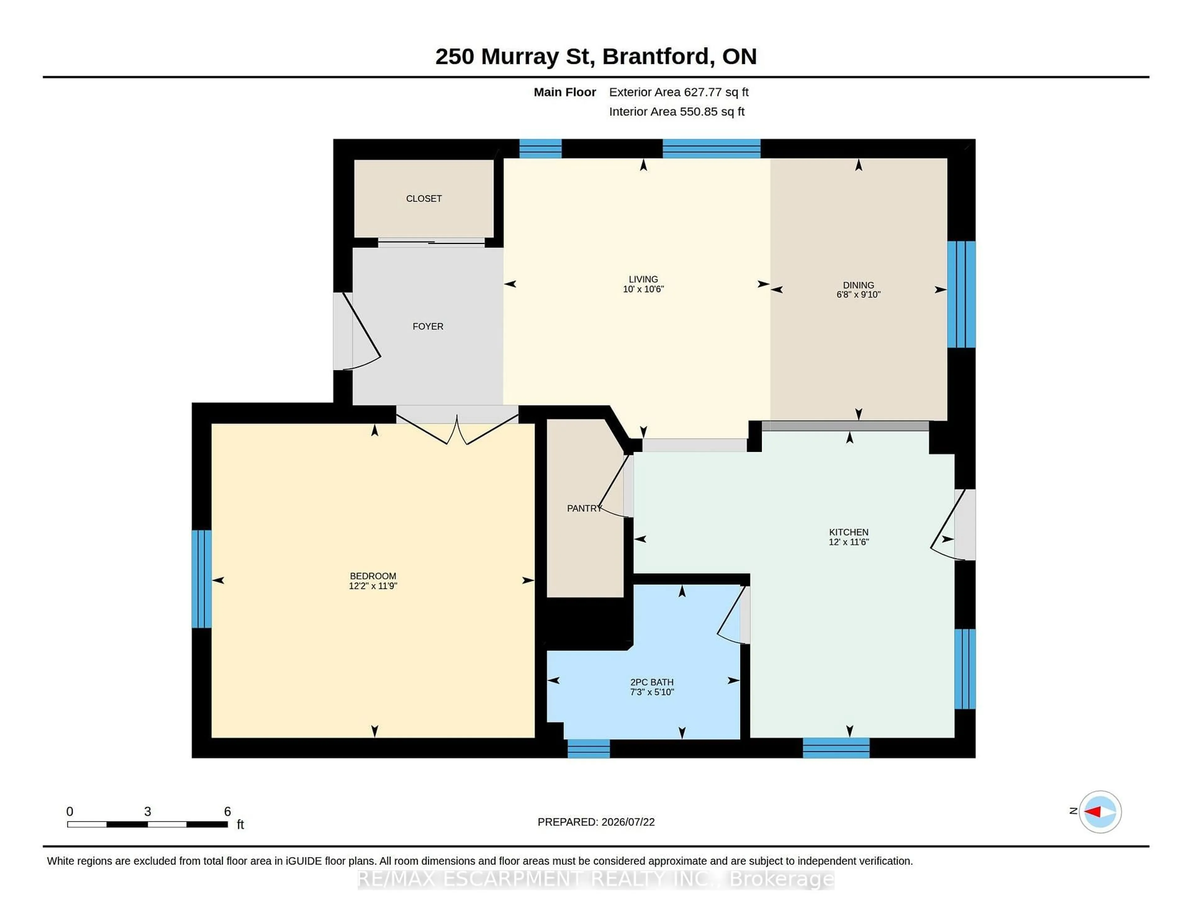 Floor plan for 250 Murray St, Brantford Ontario N3S 5S3
