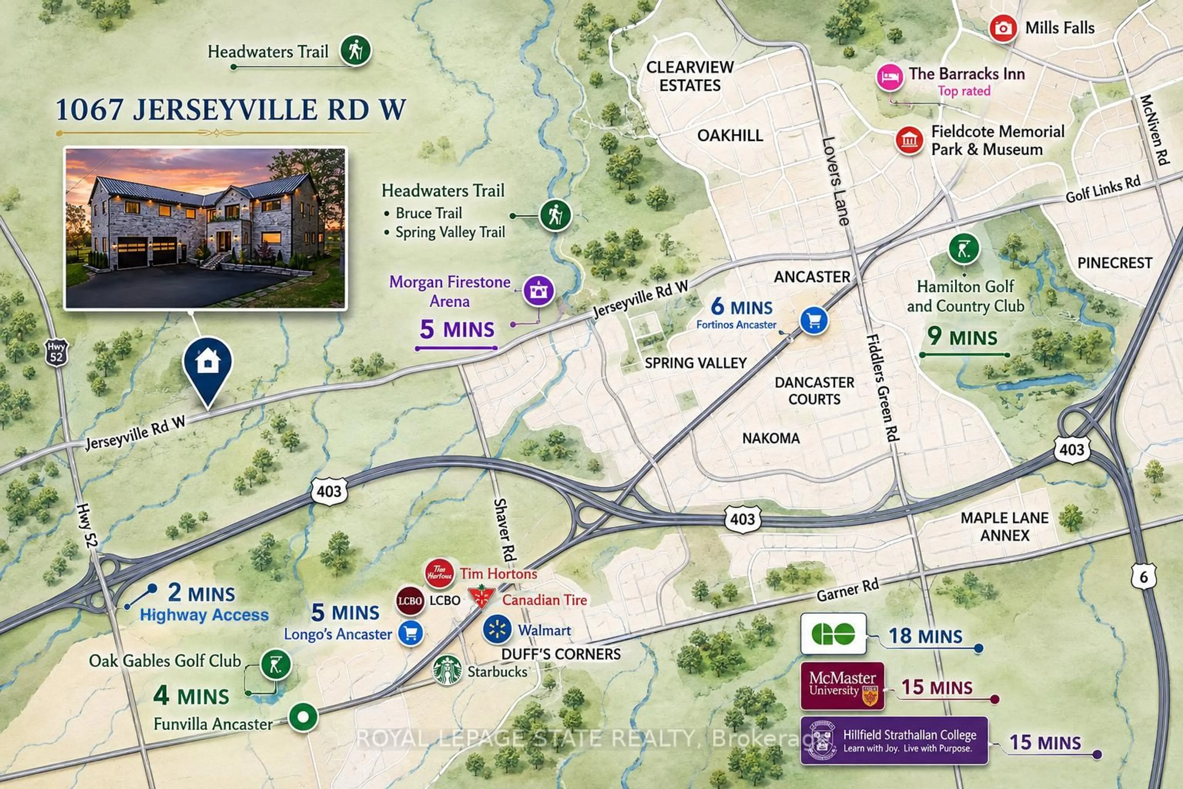 Picture of a map for 1067 Jerseyville Rd, Hamilton Ontario L0R 1R0