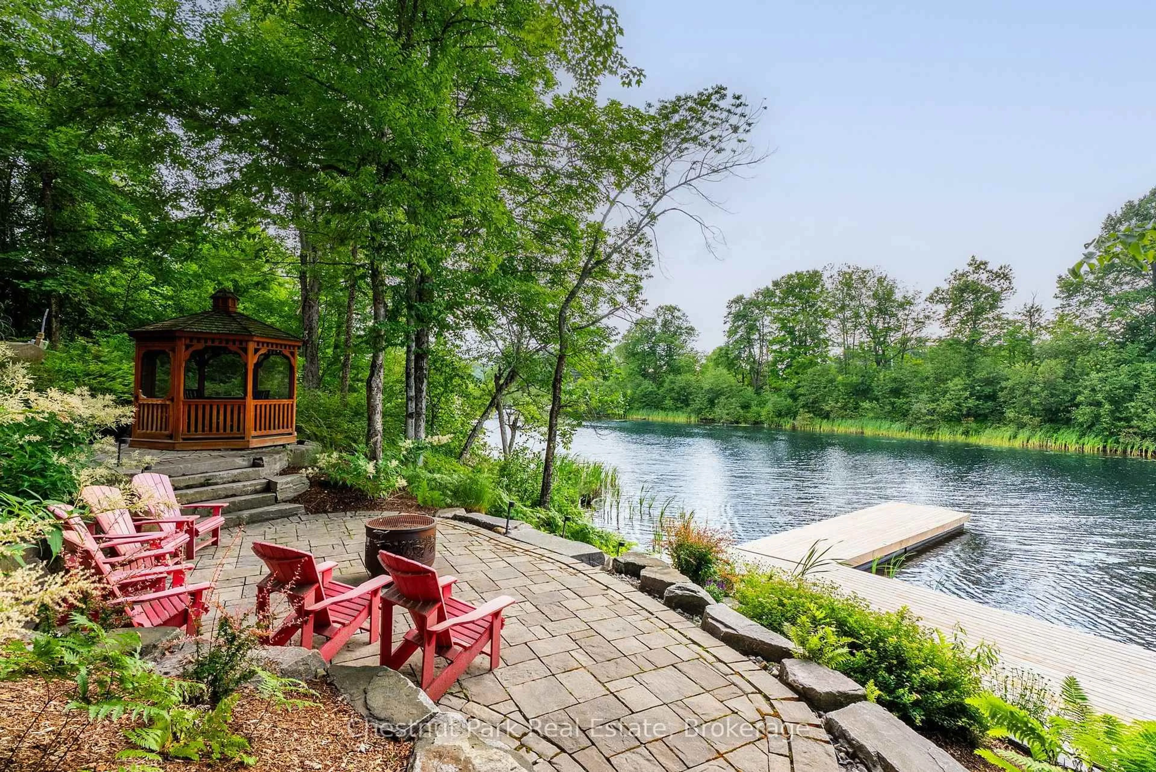 Patio, water/lake/river/ocean view for 90 Swallowdale Rd, Huntsville Ontario P1H 0A5