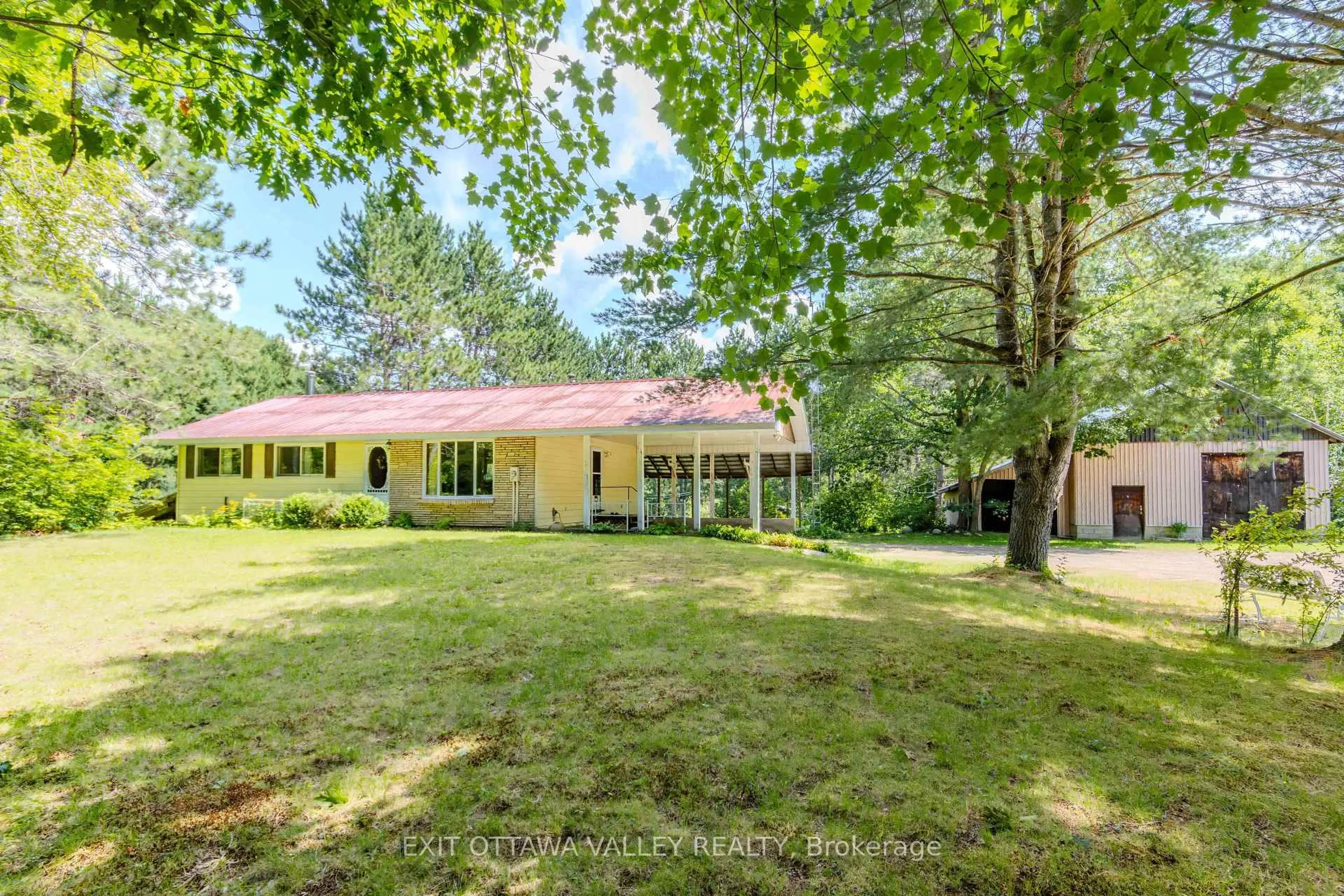 A pic from outside/outdoor area/front of a property/back of a property/a pic from drone, unknown for 323 Burnt Bridge Rd, Palmer Rapids Ontario K0J 2E0