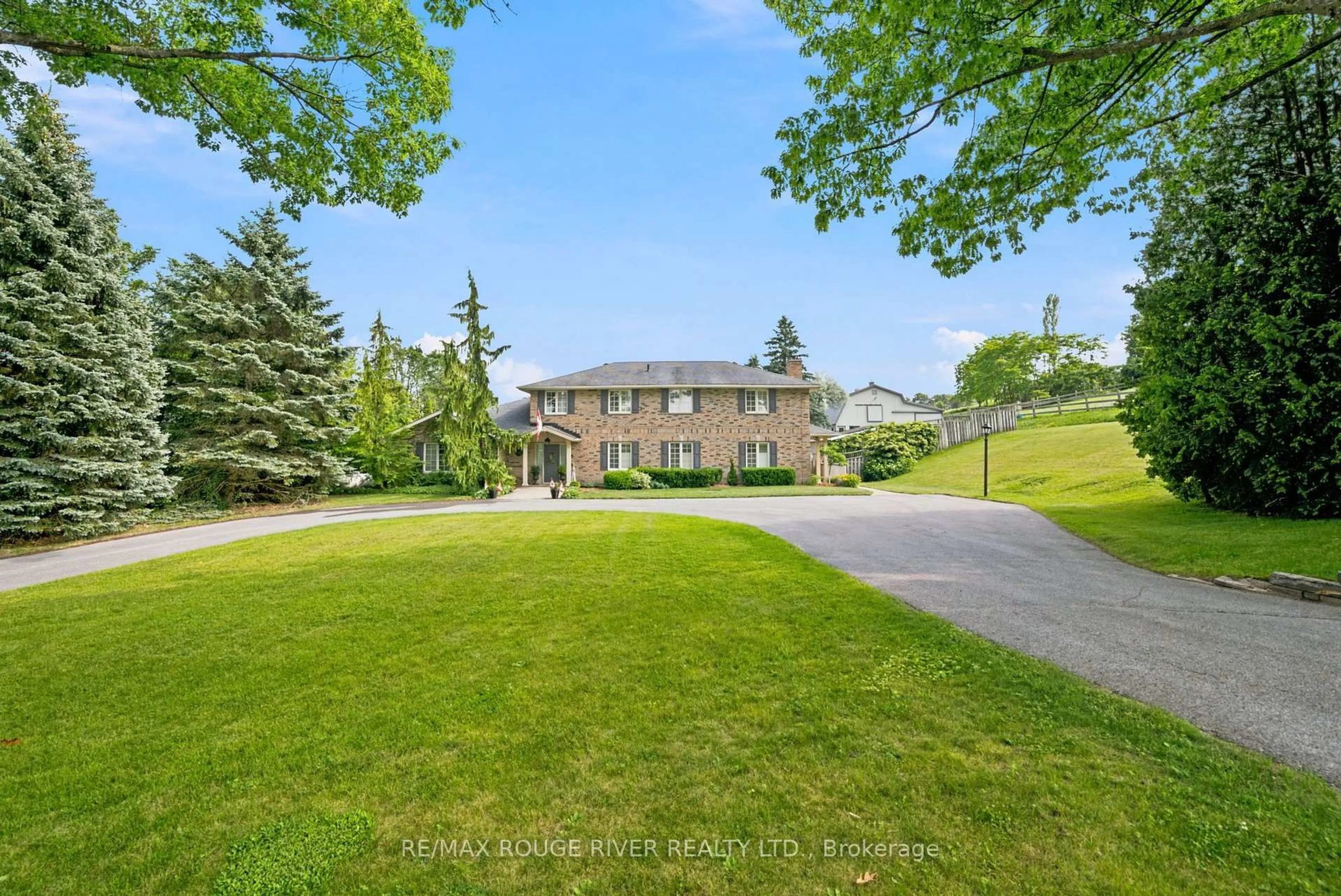 A pic from outside/outdoor area/front of a property/back of a property/a pic from drone, unknown for 7483 Bethel Grove Rd, Hamilton Township Ontario K9A 4J7