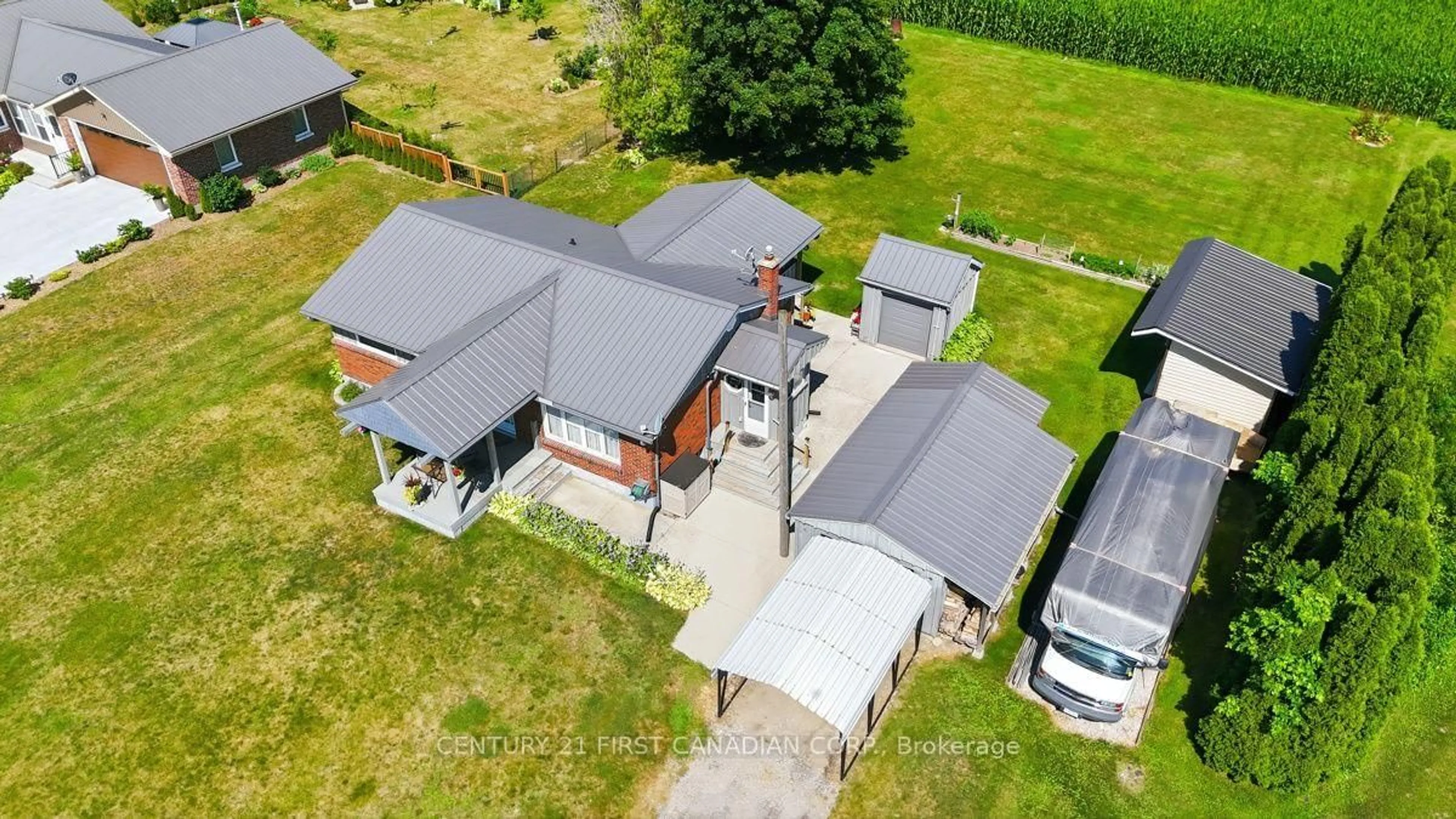 A pic from outside/outdoor area/front of a property/back of a property/a pic from drone, building for 22656 Queens Line, West Elgin Ontario N0L 2C0