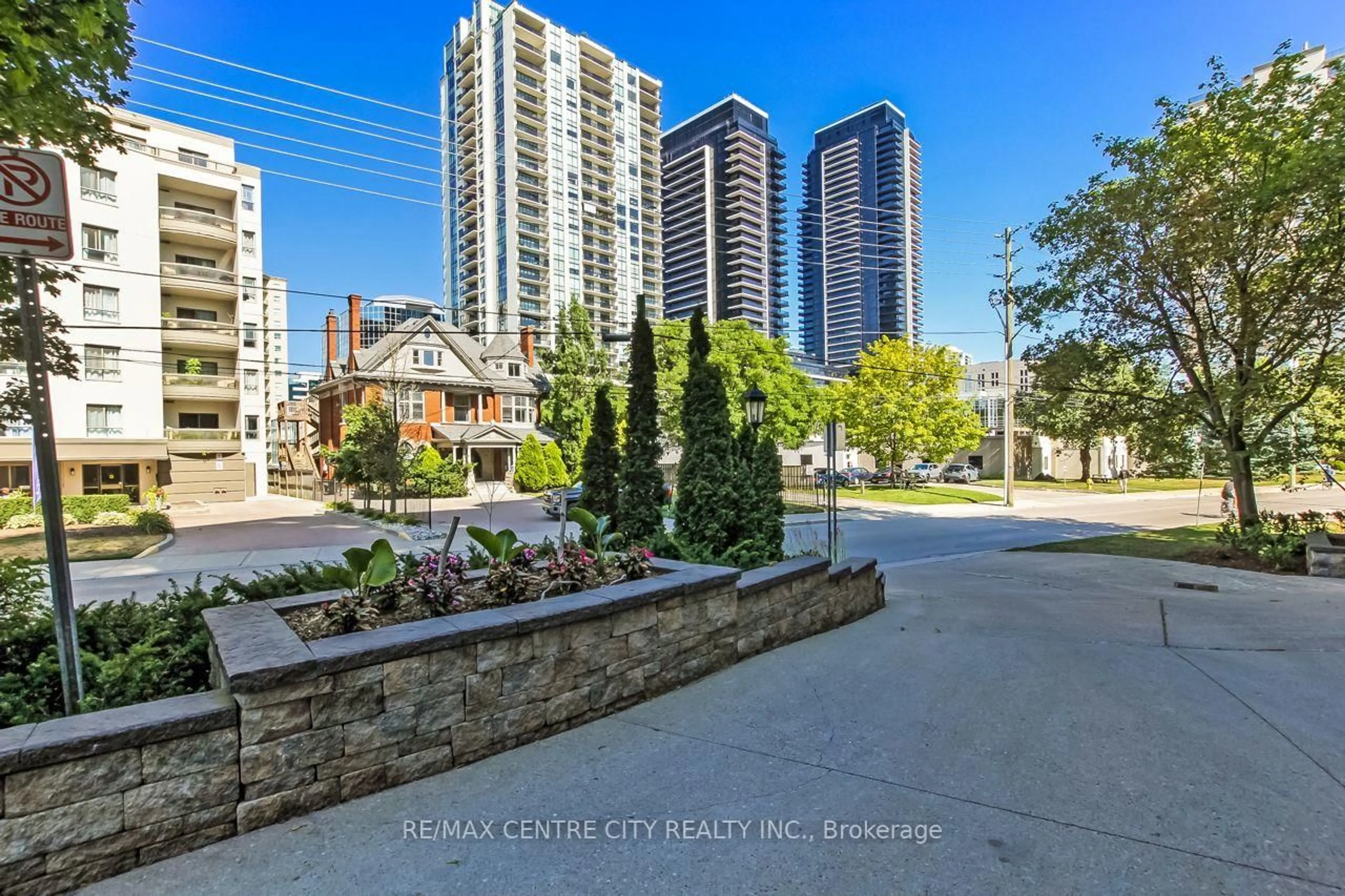 Patio, city buildings view from balcony for 549 Ridout St #302, London East Ontario N6A 5N5