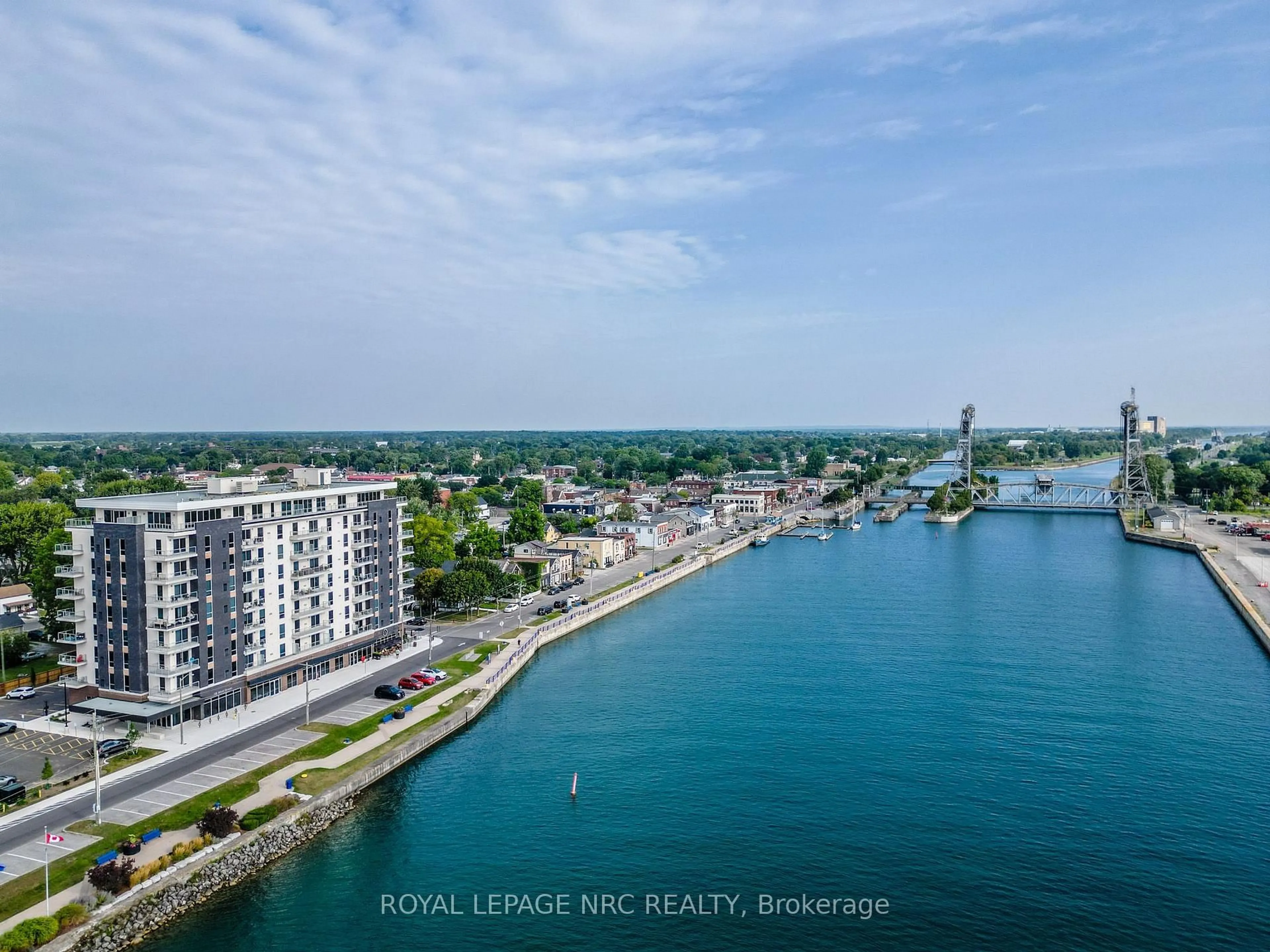 A pic from outside/outdoor area/front of a property/back of a property/a pic from drone, water/lake/river/ocean view for 118 West St #707, Port Colborne Ontario L3K 0B9