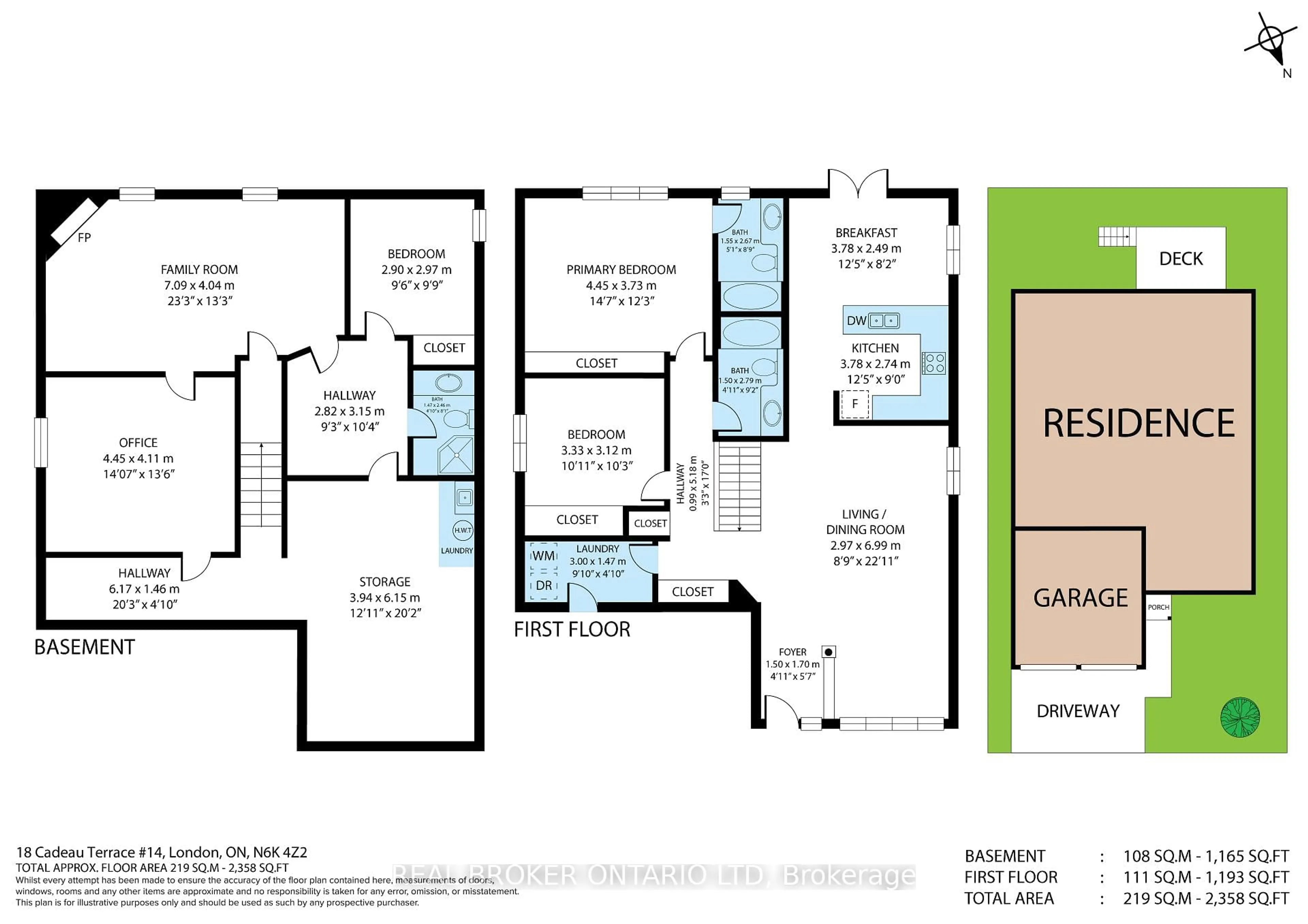 Floor plan for 18 Cadeau Terr #14, London South Ontario N6K 4Z1