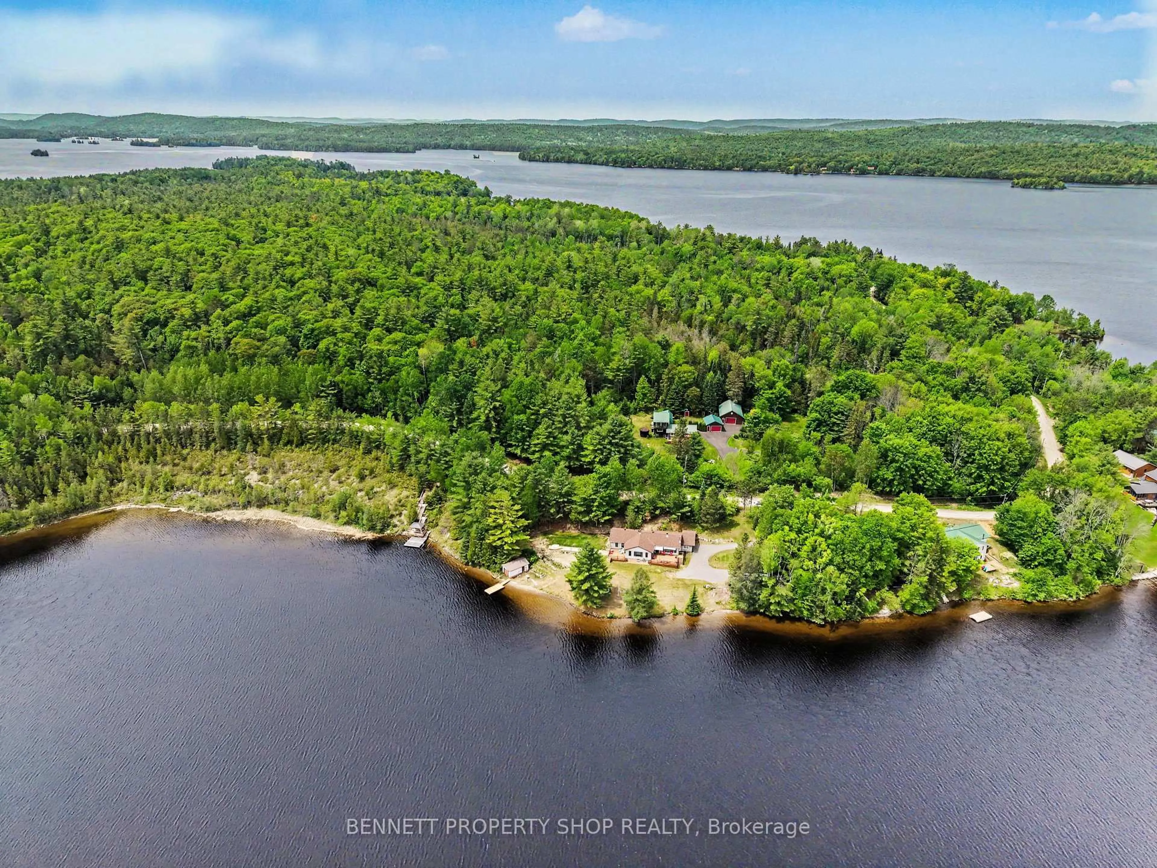 A pic from outside/outdoor area/front of a property/back of a property/a pic from drone, water/lake/river/ocean view for 515 Graphite Bay Rd, Calabogie Ontario K0J 1H0