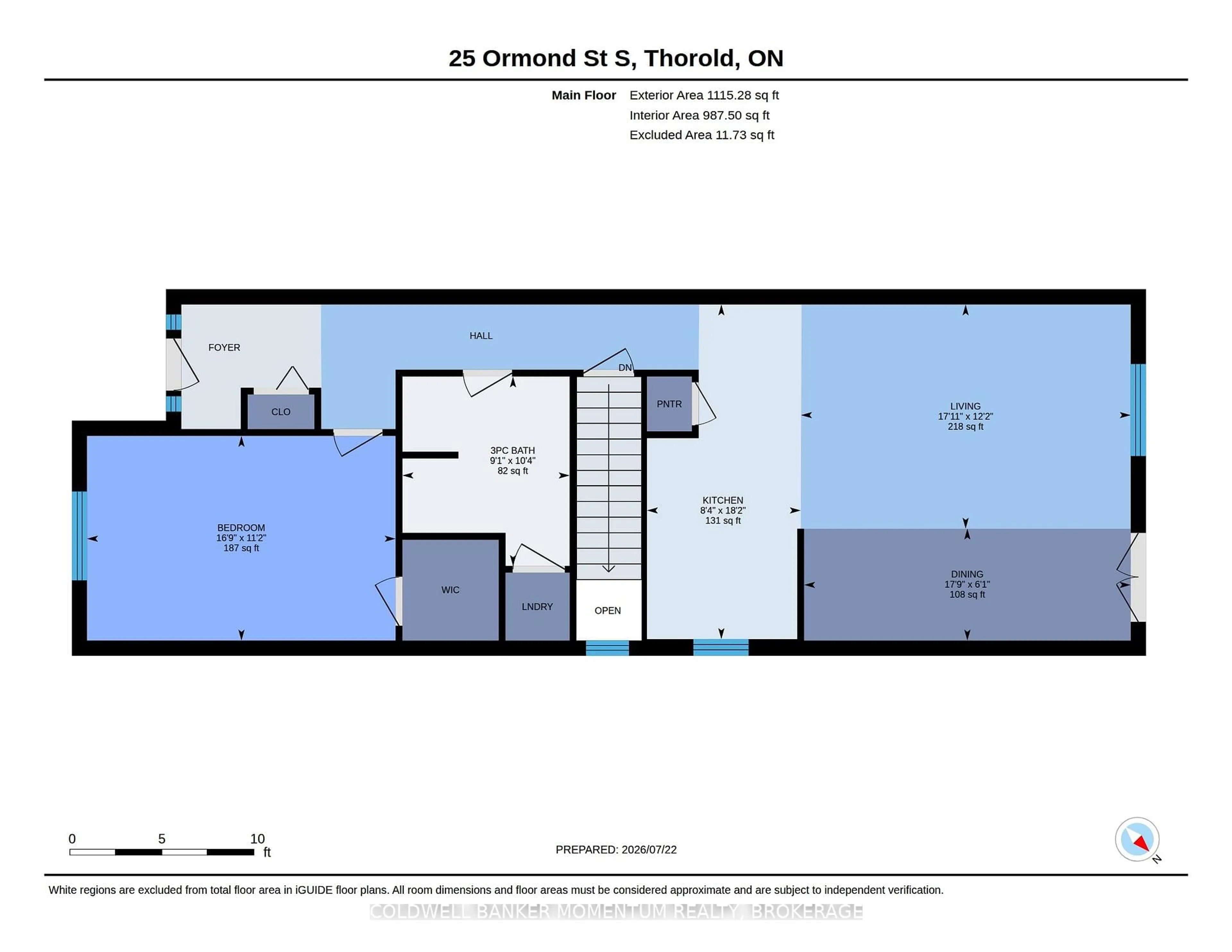 Floor plan for 25 ORMOND St, Thorold Ontario L2V 1Y3