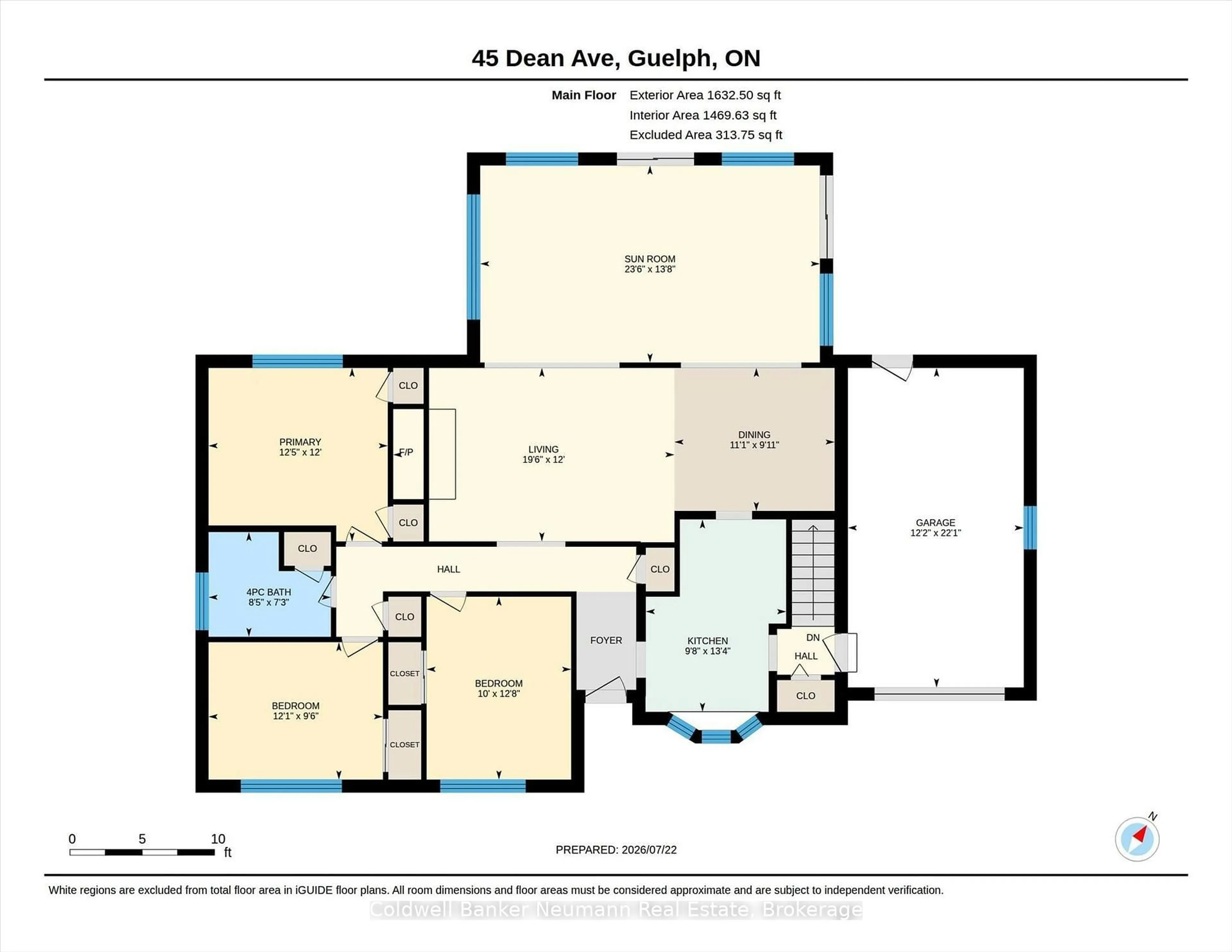 Floor plan for 45 Dean Ave, Guelph Ontario N1G 1K6