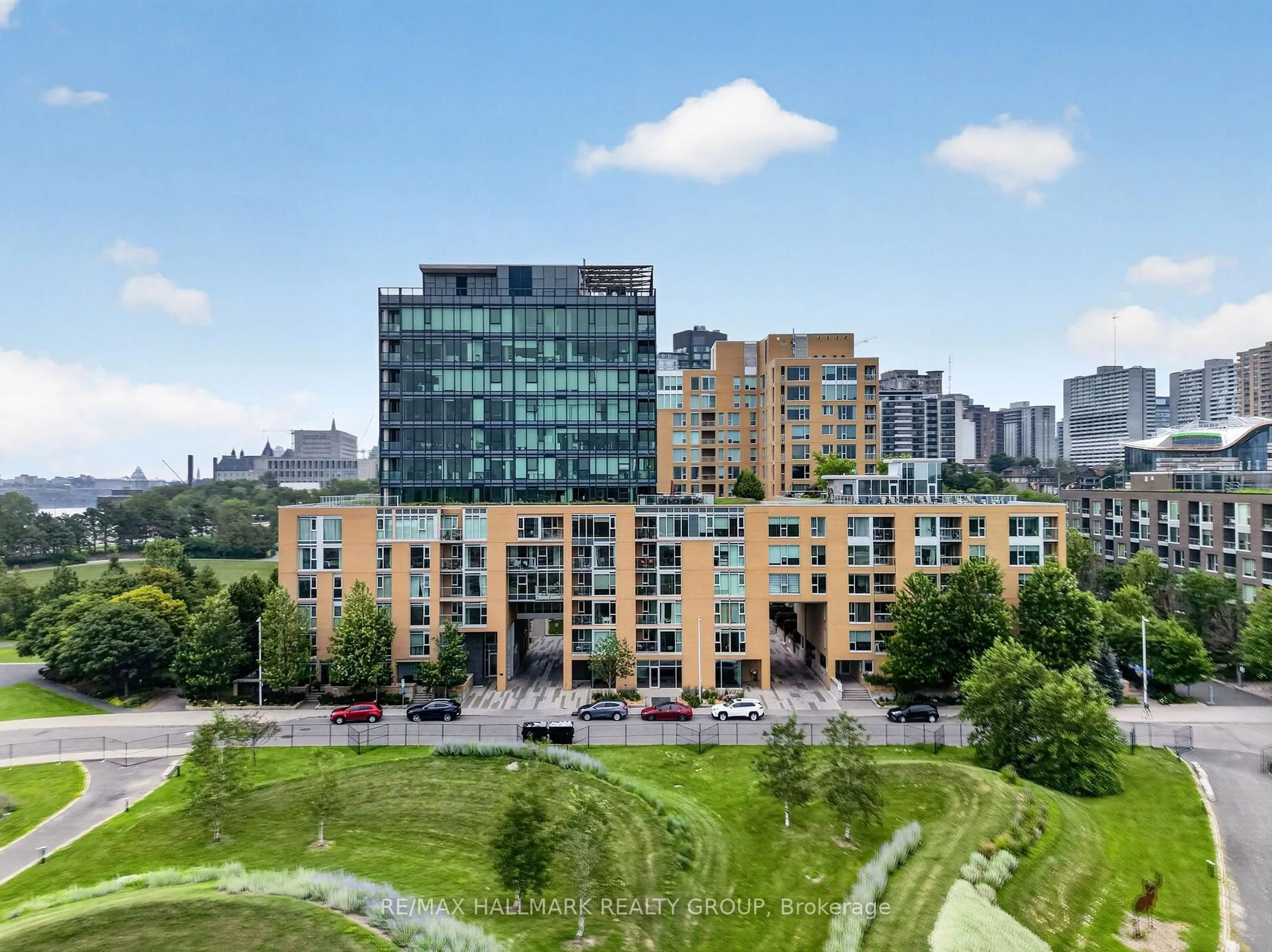 A pic from outside/outdoor area/front of a property/back of a property/a pic from drone, city buildings view from balcony for 250 Lett St #205, Ottawa Ontario K1R 0A8