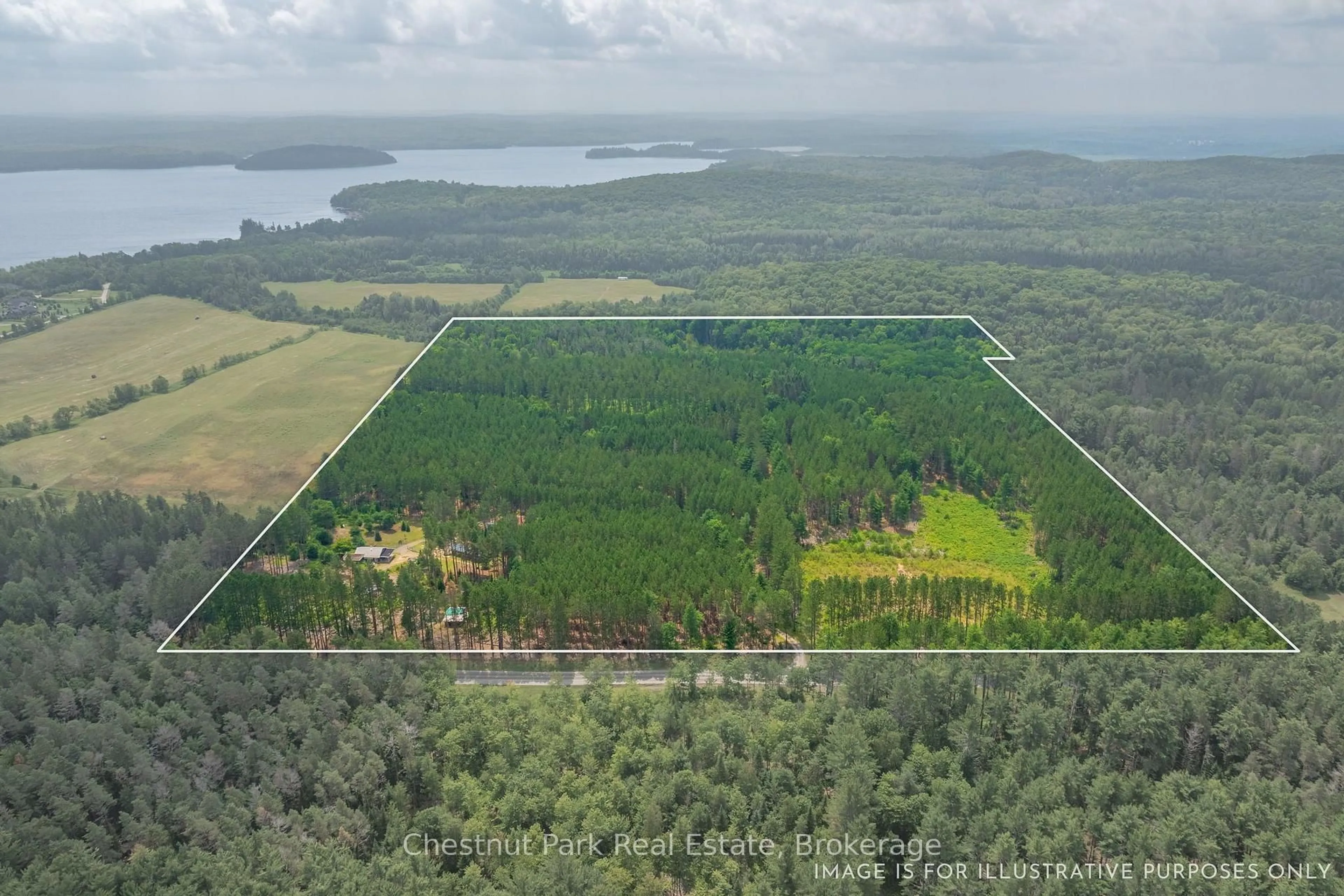 A pic from outside/outdoor area/front of a property/back of a property/a pic from drone, forest/trees view for 165 James Camp Rd, Ryerson Ontario P0A 1C0