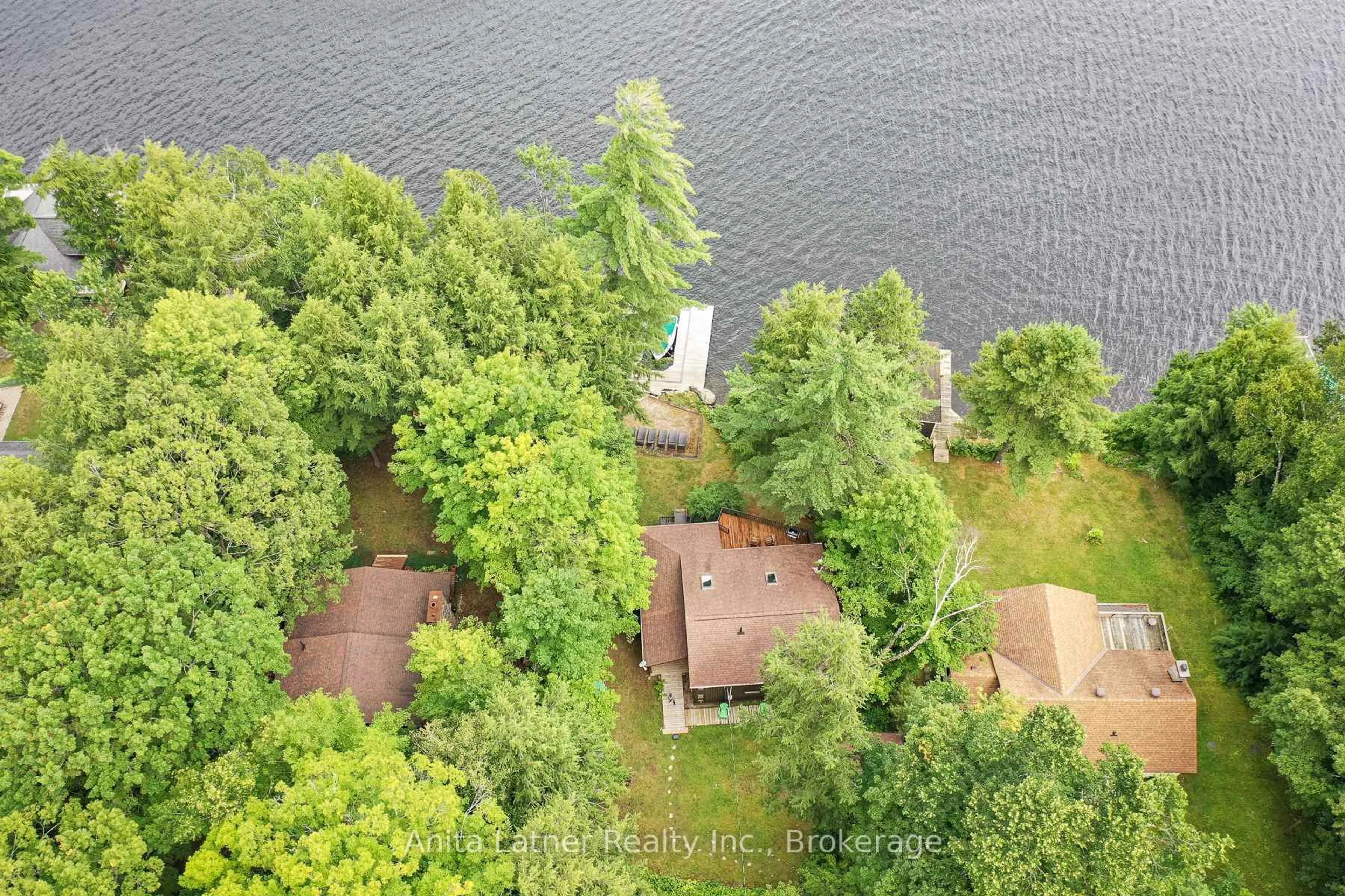 A pic from outside/outdoor area/front of a property/back of a property/a pic from drone, water/lake/river/ocean view for 1008 Eppy (Formerly Division Road) Lane, Gravenhurst Ontario P1P 1R2