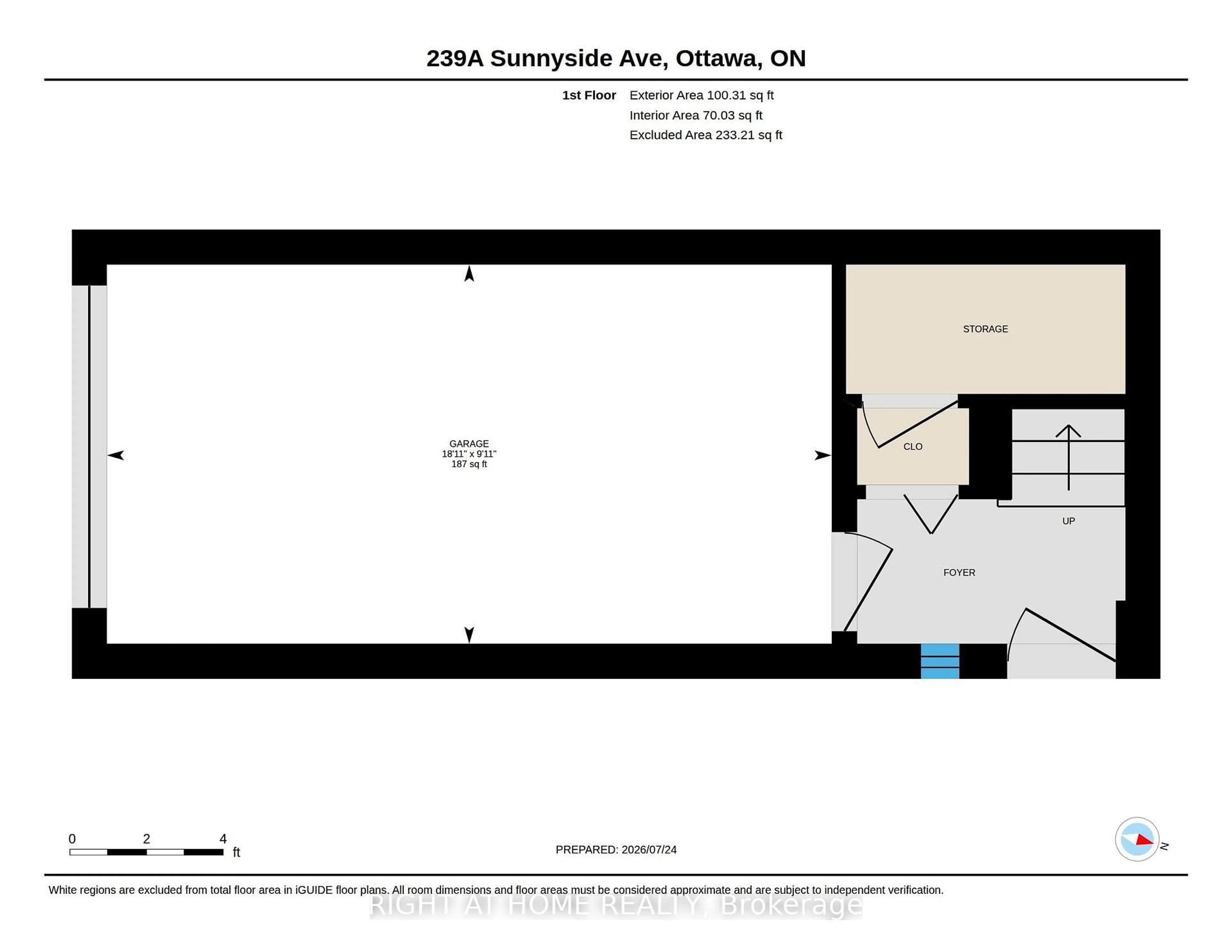 Floor plan for 239A Sunnyside Ave, Ottawa Ontario K1S 0R4