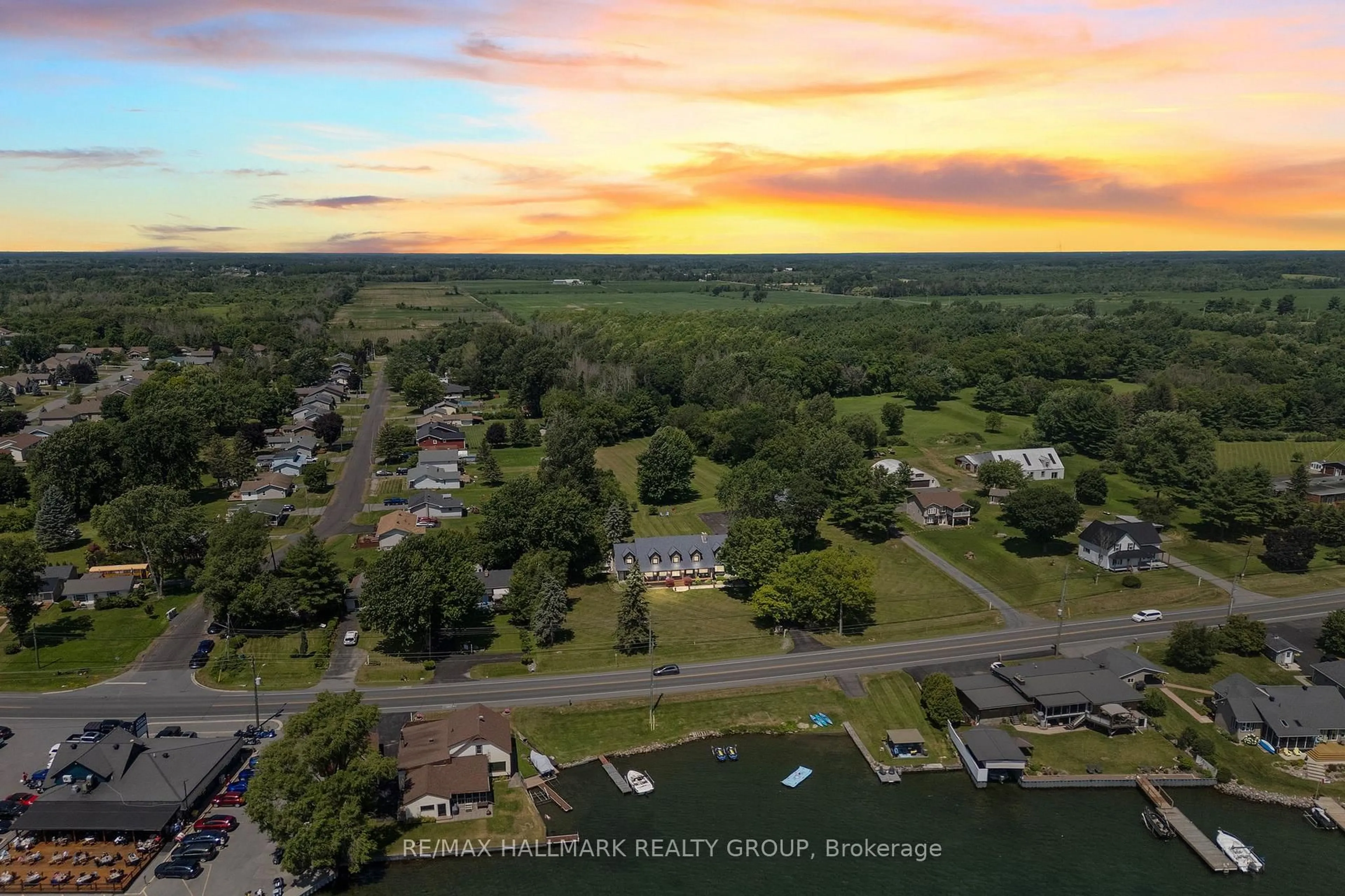A pic from outside/outdoor area/front of a property/back of a property/a pic from drone, water/lake/river/ocean view for 18407 County 2 Rd, South Glengarry Ontario K6H 5R5