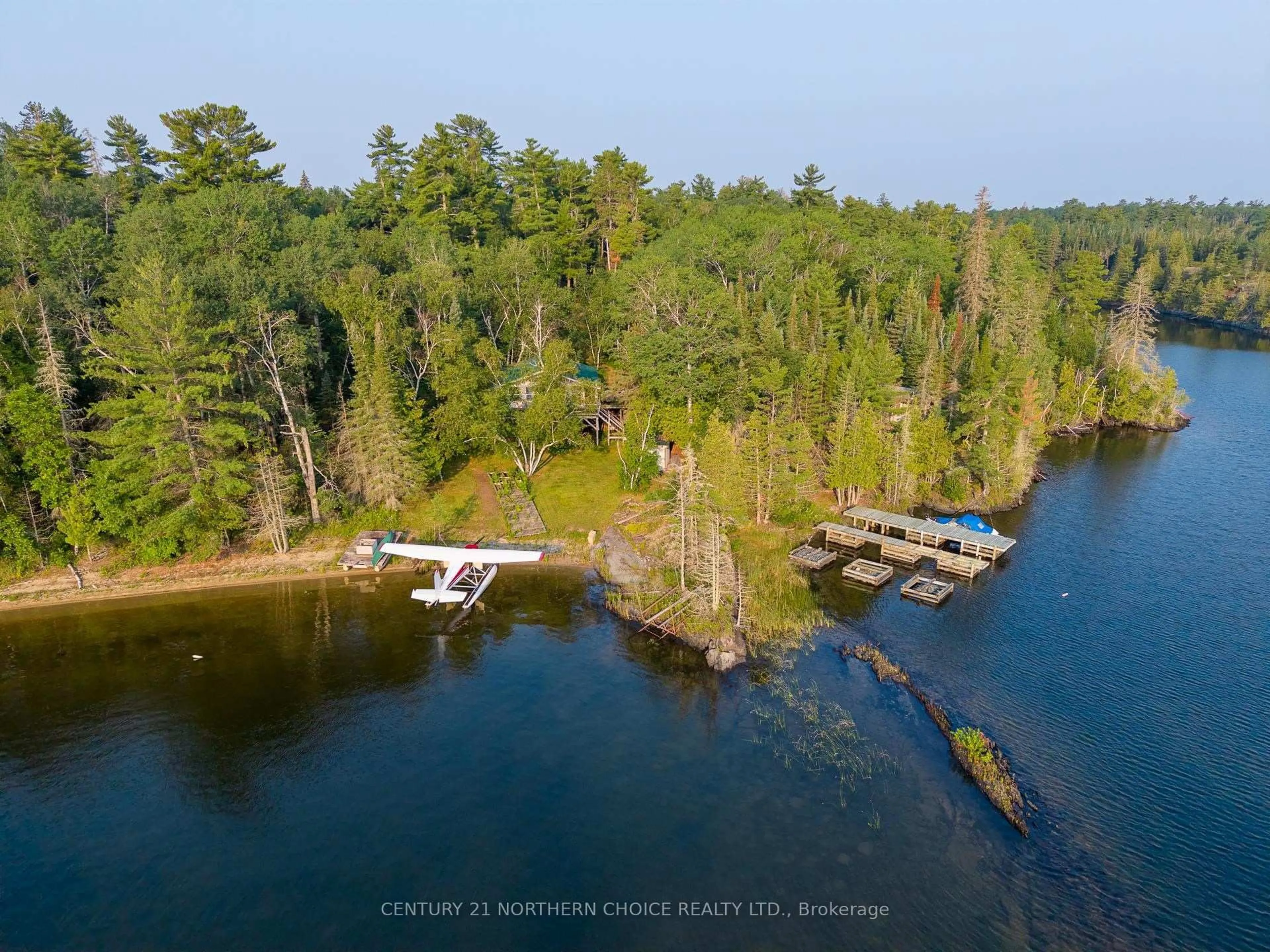 A pic from outside/outdoor area/front of a property/back of a property/a pic from drone, water/lake/river/ocean view for 339B Cameron Dr #1&2, Kenora Remote Area Ontario P0X 1S0