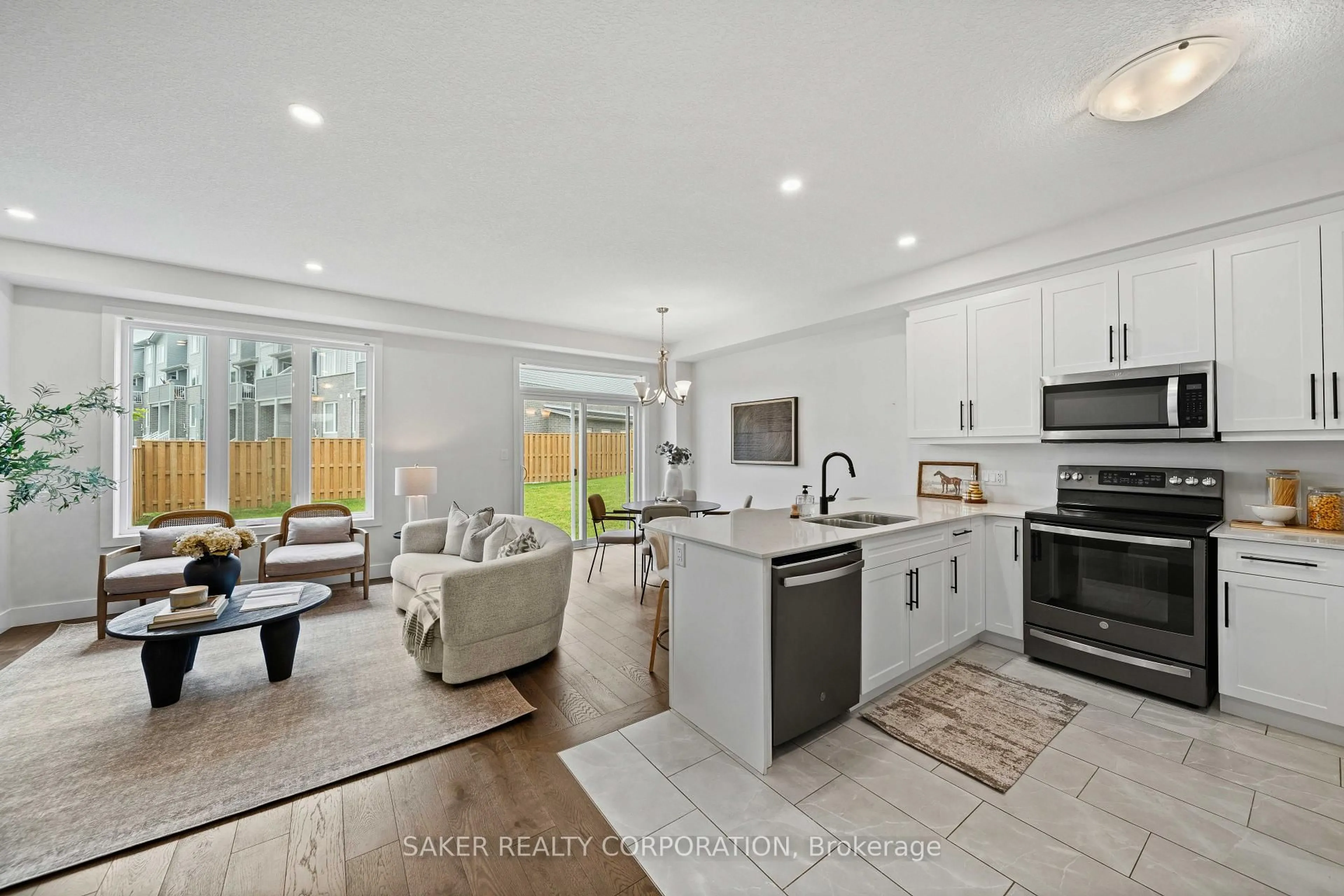 Open concept kitchen, ceramic/tile floor for 939 Deveron Cres, London South Ontario N5X 3X4