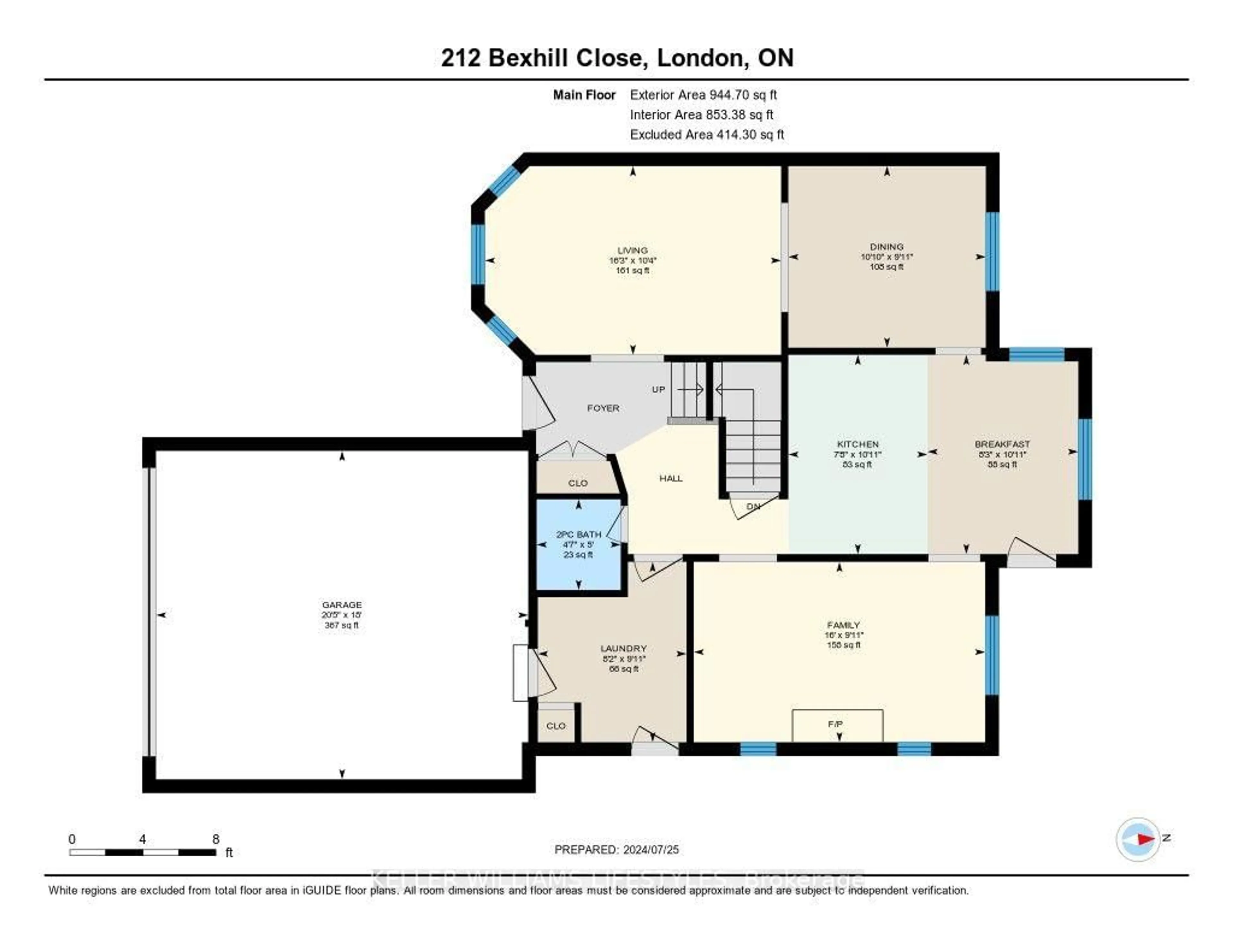 Floor plan for 212 Bexhill Clse, London South Ontario N6E 3B1