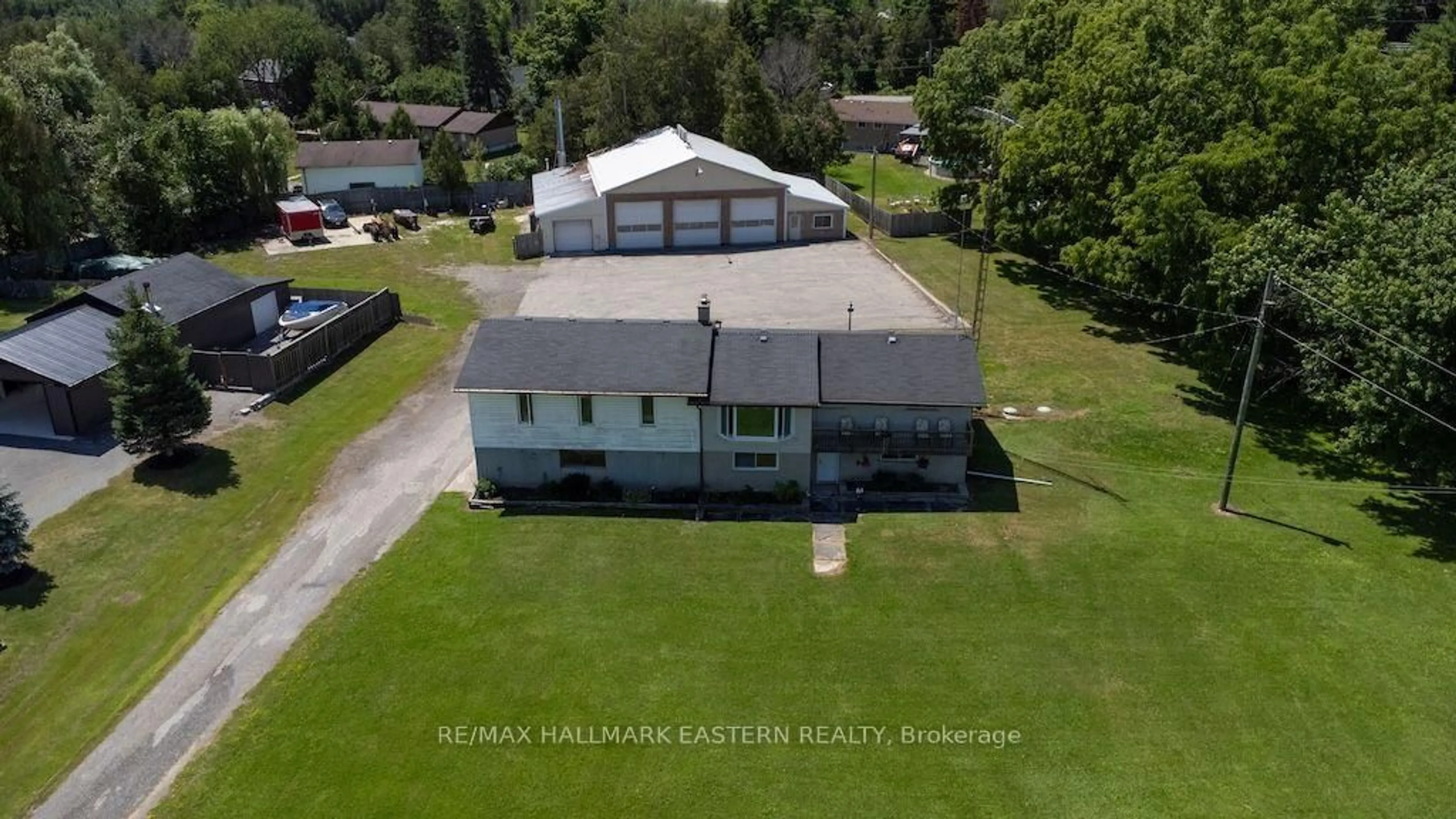 A pic from outside/outdoor area/front of a property/back of a property/a pic from drone, building for 1504 Bradfield Rd, Douro-Dummer Ontario K9J 6Y1