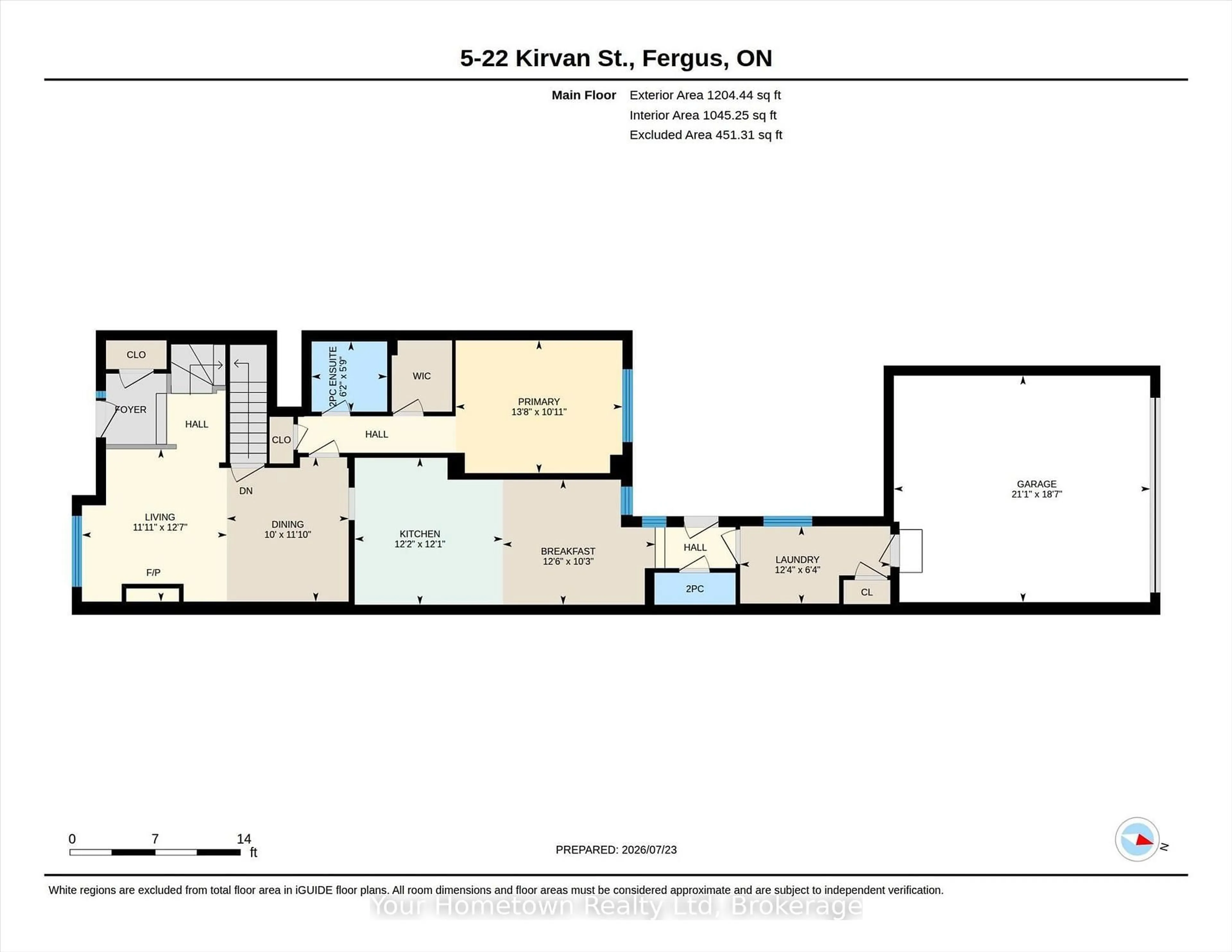 Floor plan for 22 Kirvan St ##5, Centre Wellington Ontario N1M 2W3