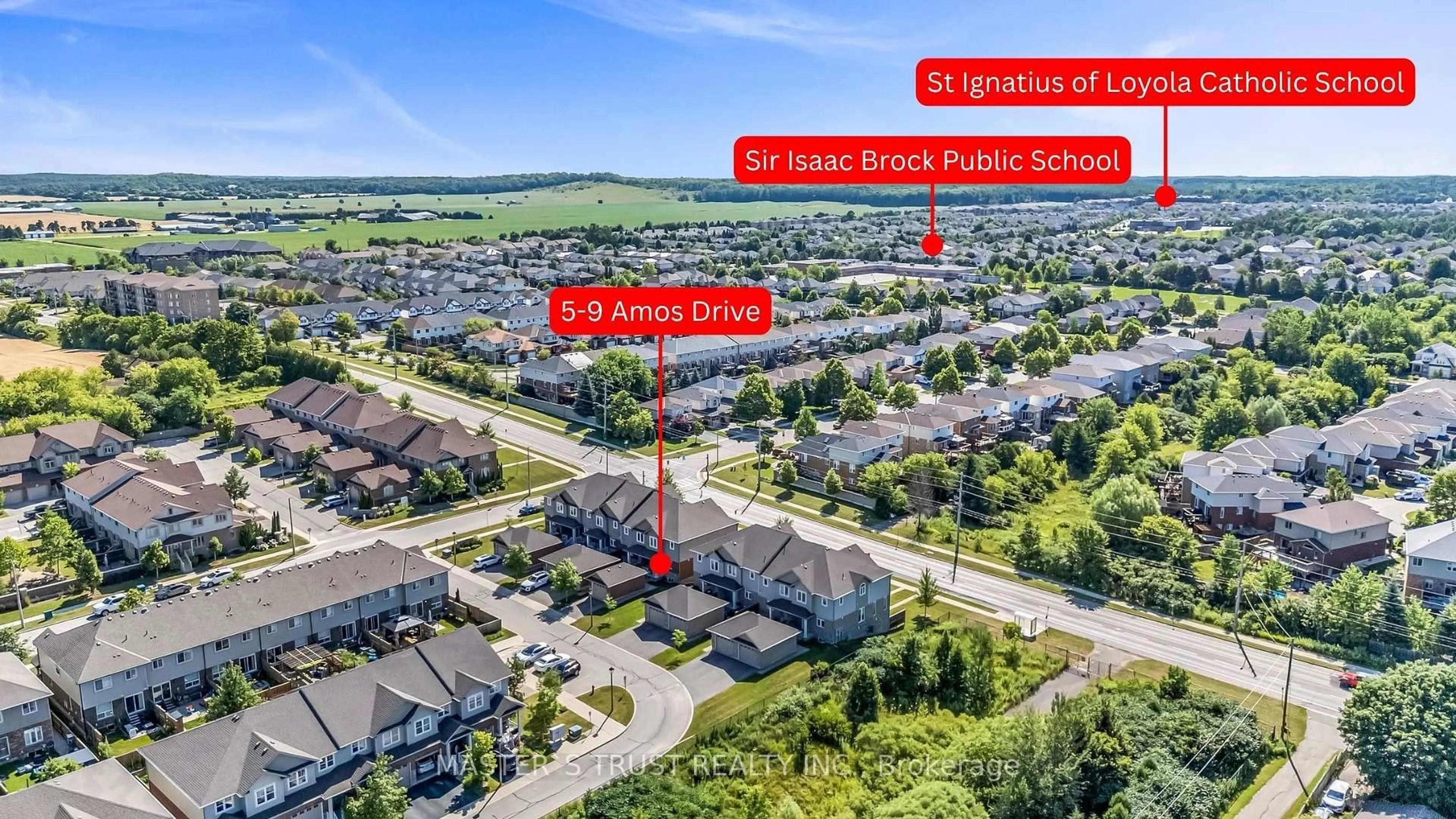 A pic from outside/outdoor area/front of a property/back of a property/a pic from drone, street for 9 Amos Dr #5, Guelph Ontario N1L 0M3