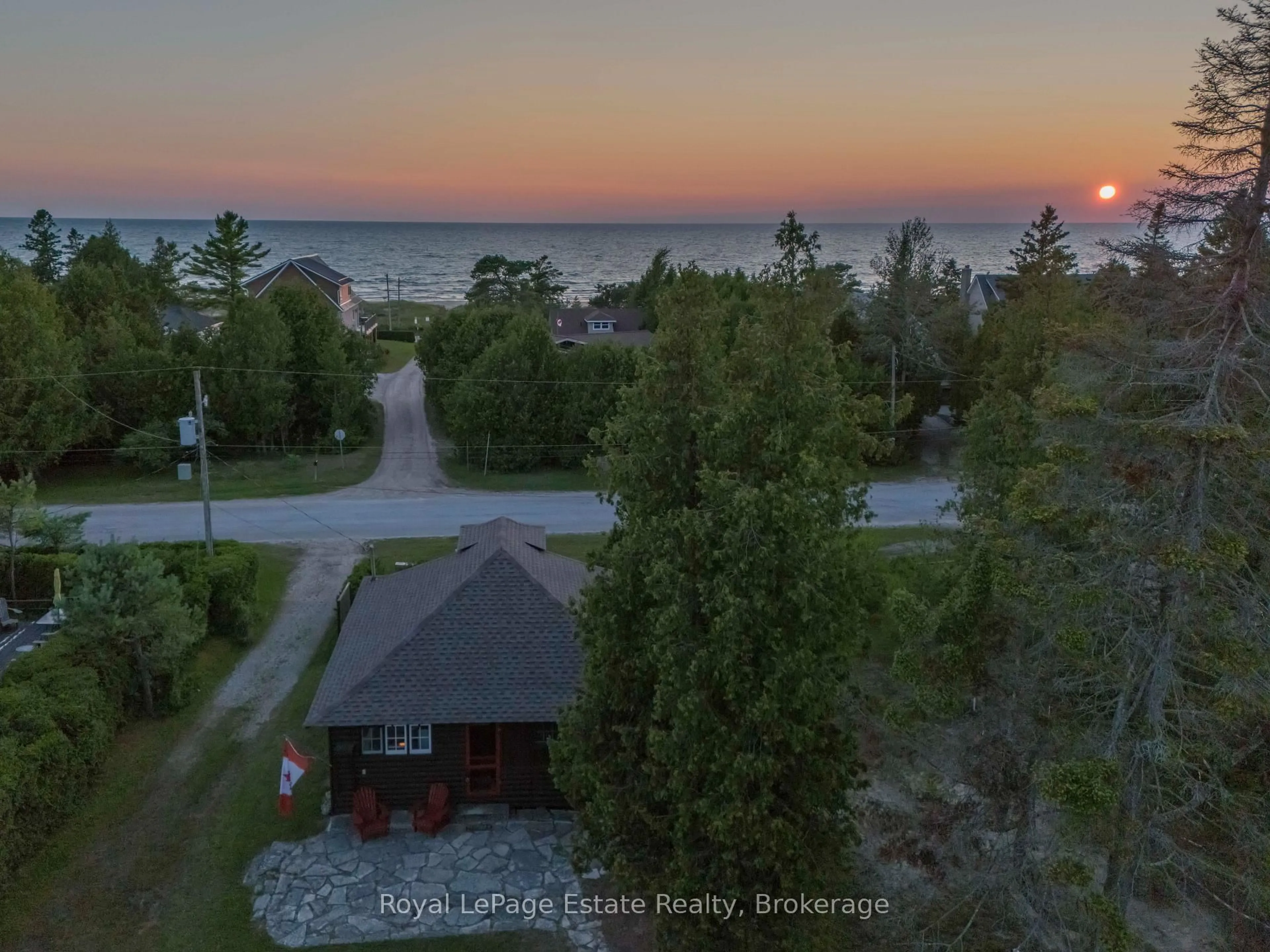 A pic from outside/outdoor area/front of a property/back of a property/a pic from drone, water/lake/river/ocean view for 533 Second Ave, South Bruce Peninsula Ontario N0H 2G0