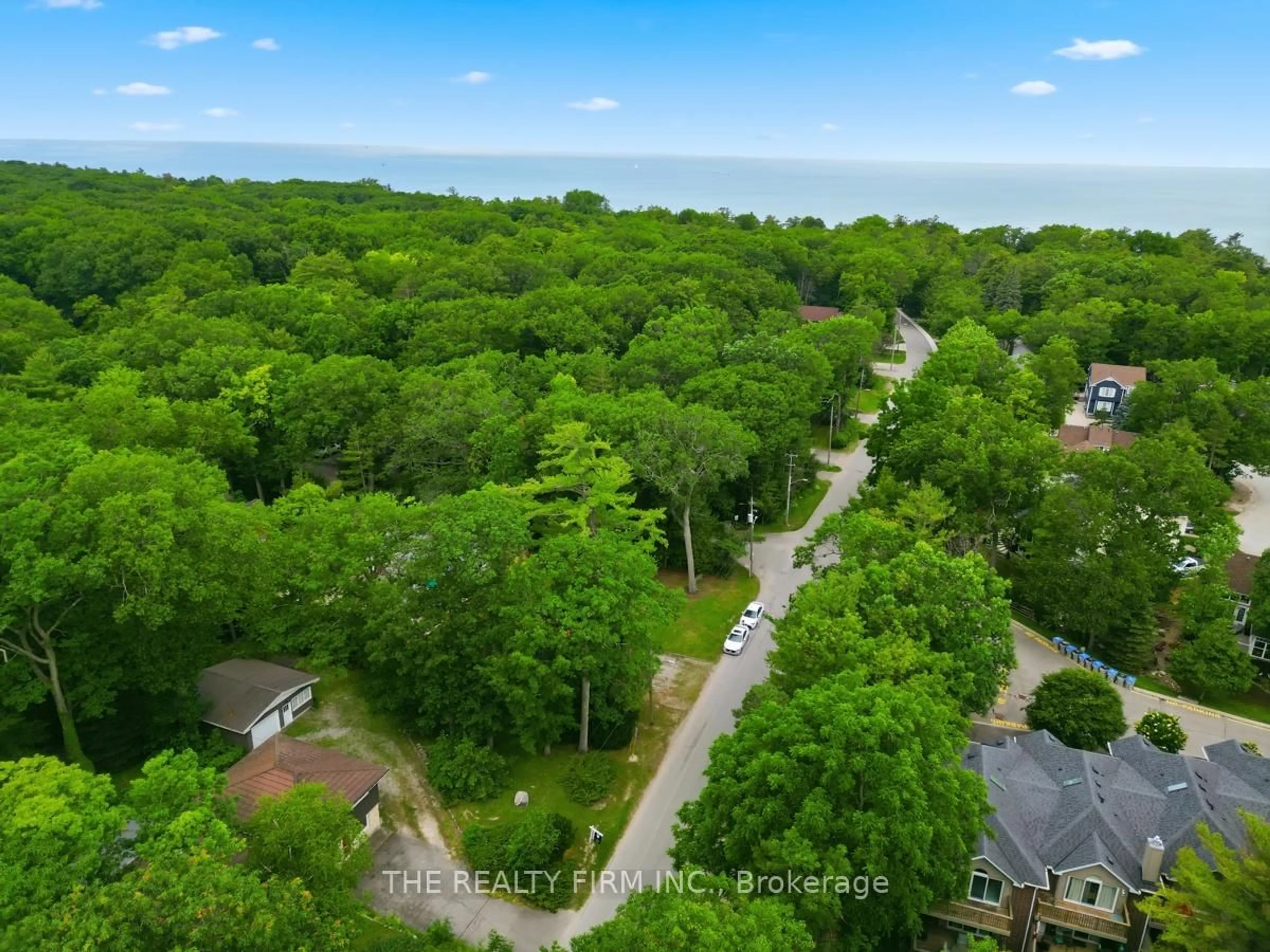 A pic from outside/outdoor area/front of a property/back of a property/a pic from drone, forest/trees view for 48 Lake Rd, Lambton Shores Ontario N0M 1T0