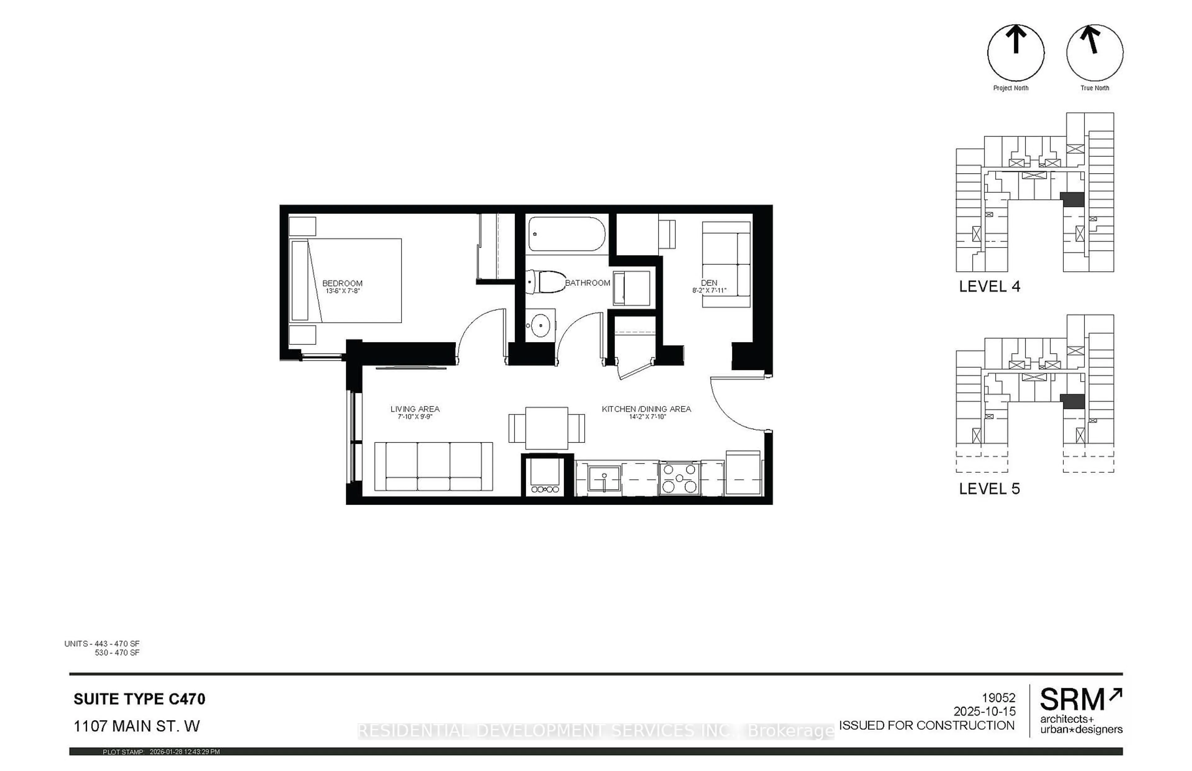 Floor plan for 1107 Main St #443, Hamilton Ontario L8S 1B8