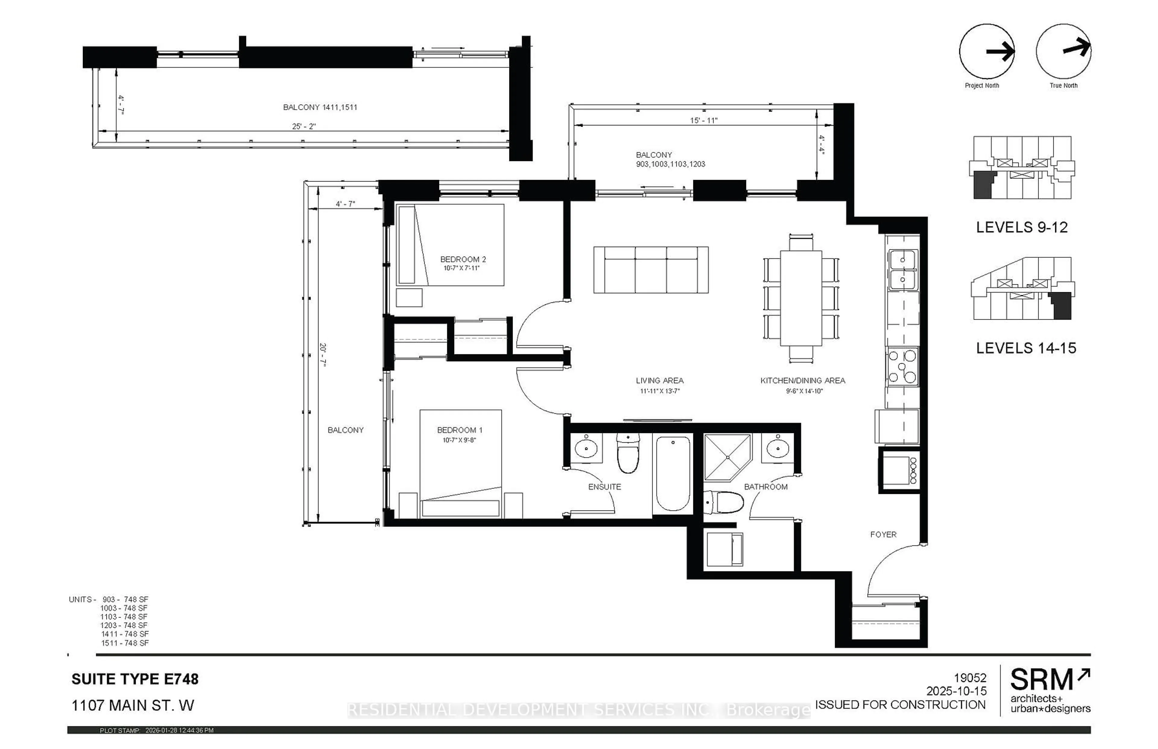 Floor plan for 1107 Main St #1003, Hamilton Ontario L8S 1B8