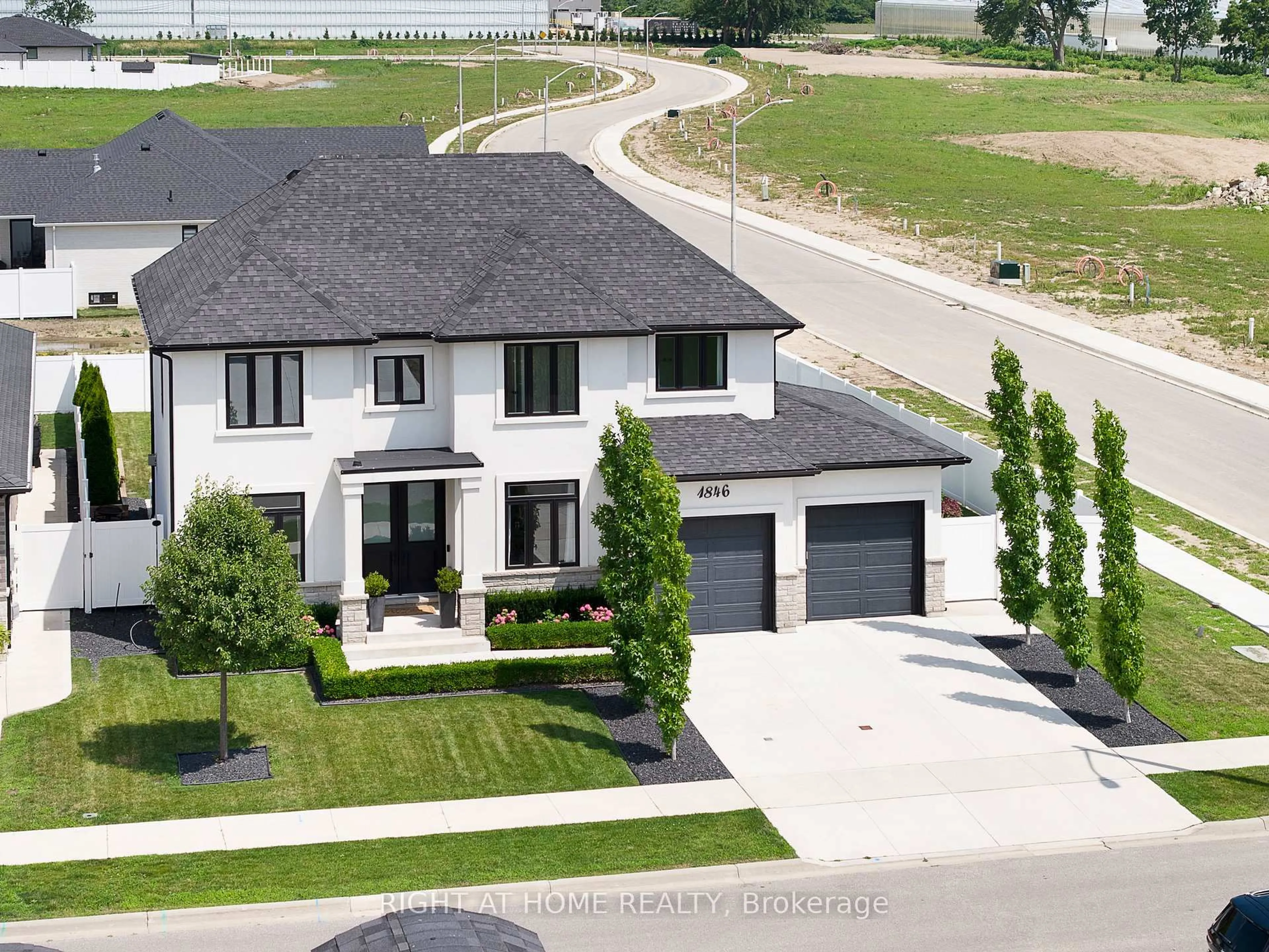 Home with brick exterior material, street for 1846 Queens Valley Dr, Kingsville Ontario N9Y 0G6