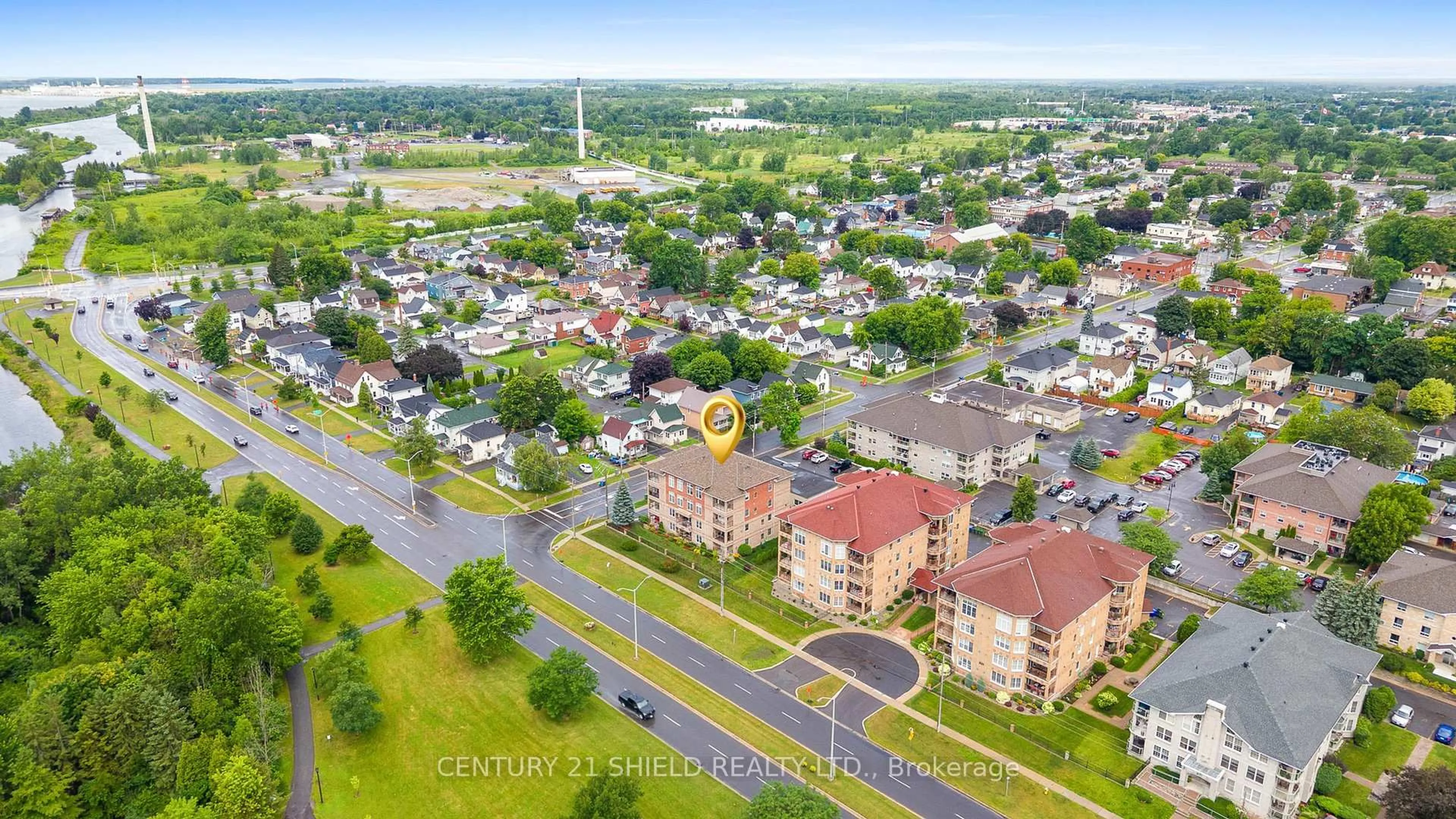A pic from outside/outdoor area/front of a property/back of a property/a pic from drone, city buildings view from balcony for 341 Water St #103, Cornwall Ontario K6J 1A5