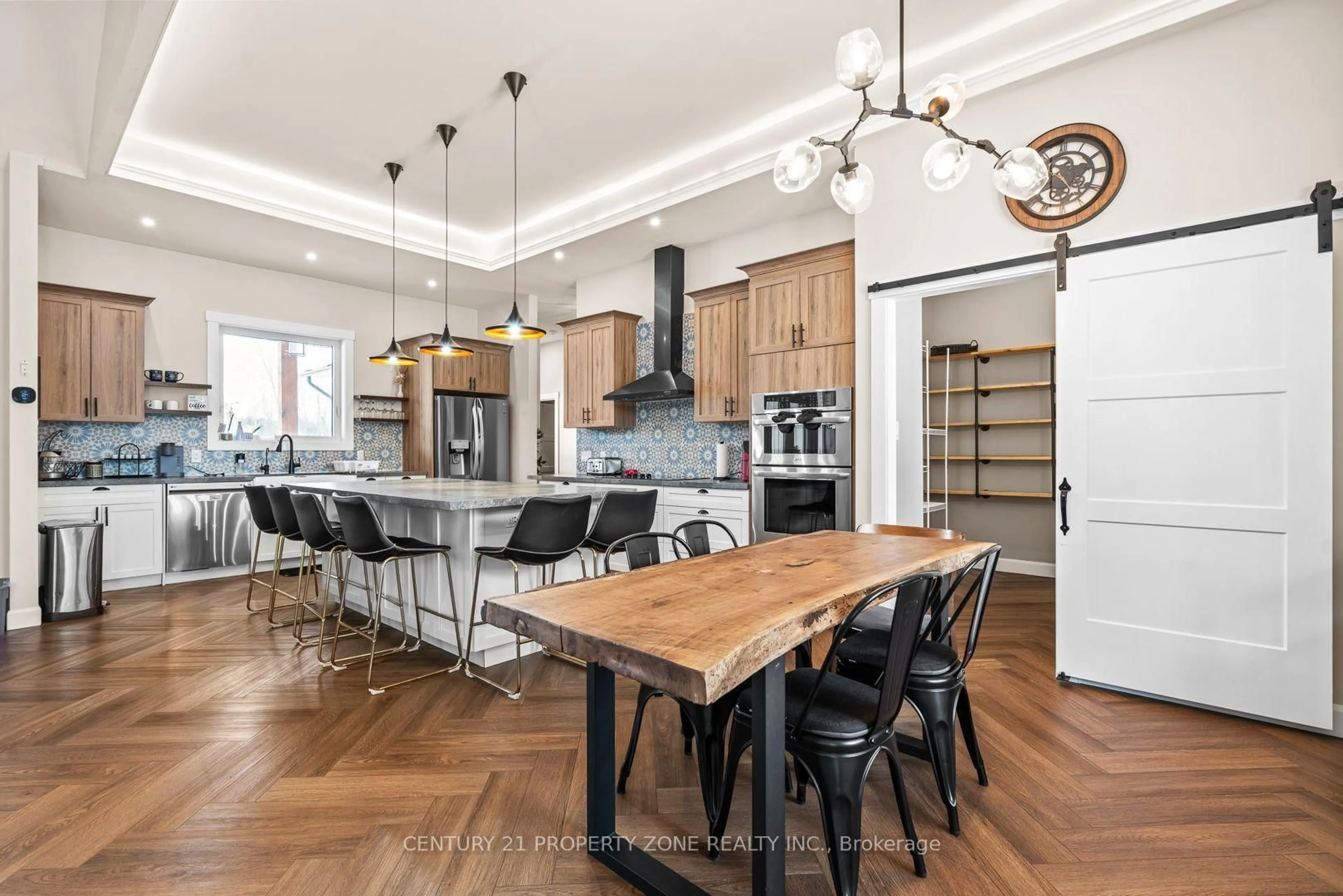 Open concept kitchen, wood/laminate floor for 423474 6 Concession, West Grey Ontario N0C 1H0
