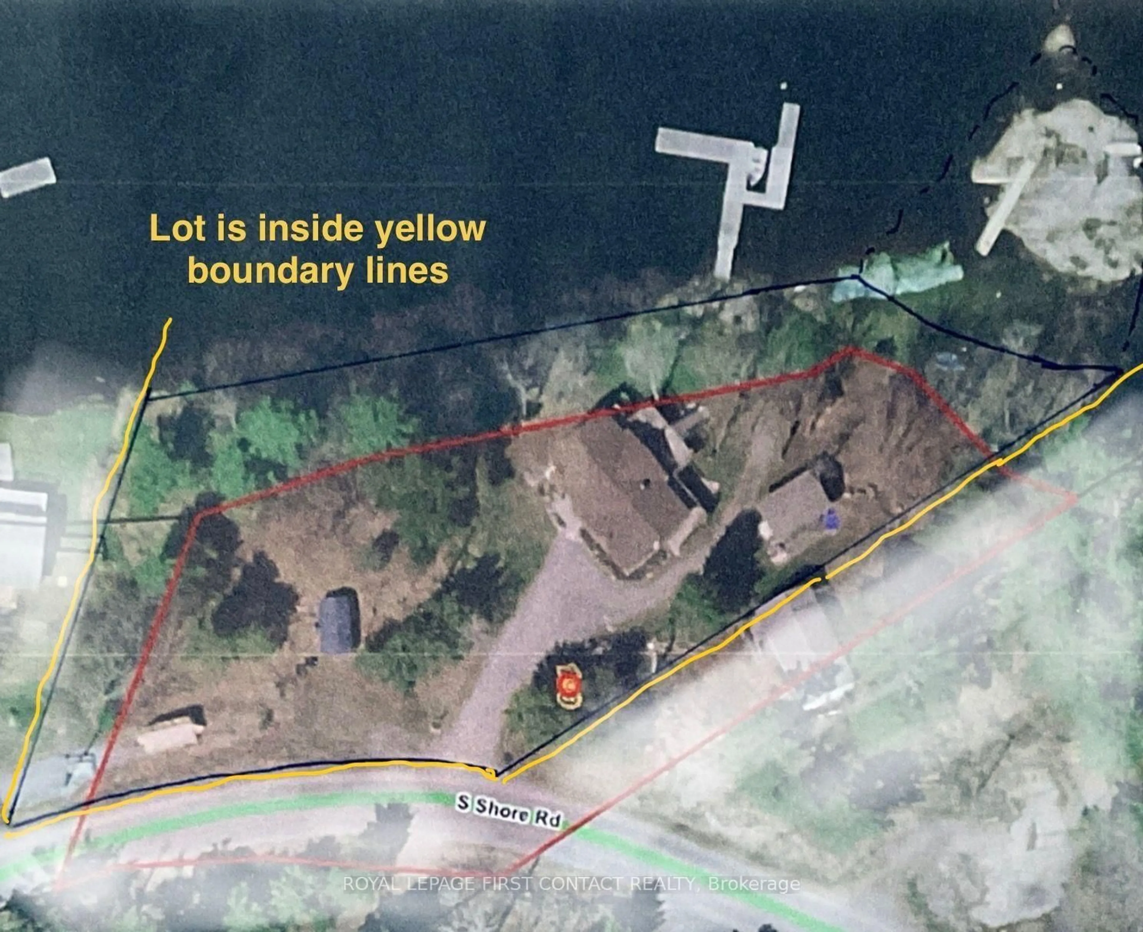 A pic from outside/outdoor area/front of a property/back of a property/a pic from drone, water/lake/river/ocean view for 190 South Shore Rd, The Archipelago Ontario P0G 1K0