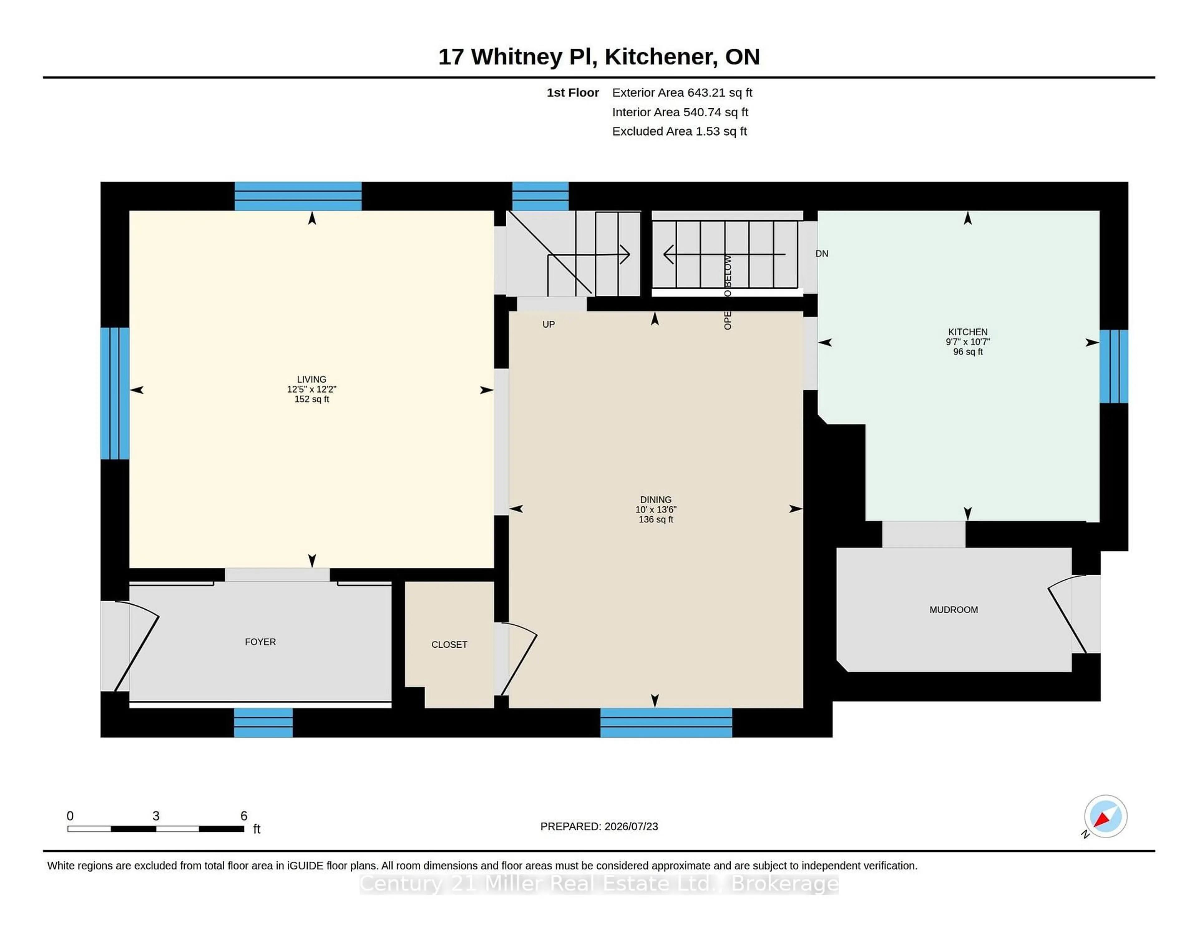 Floor plan for 17 Whitney Pl, Kitchener Ontario N2G 2X6